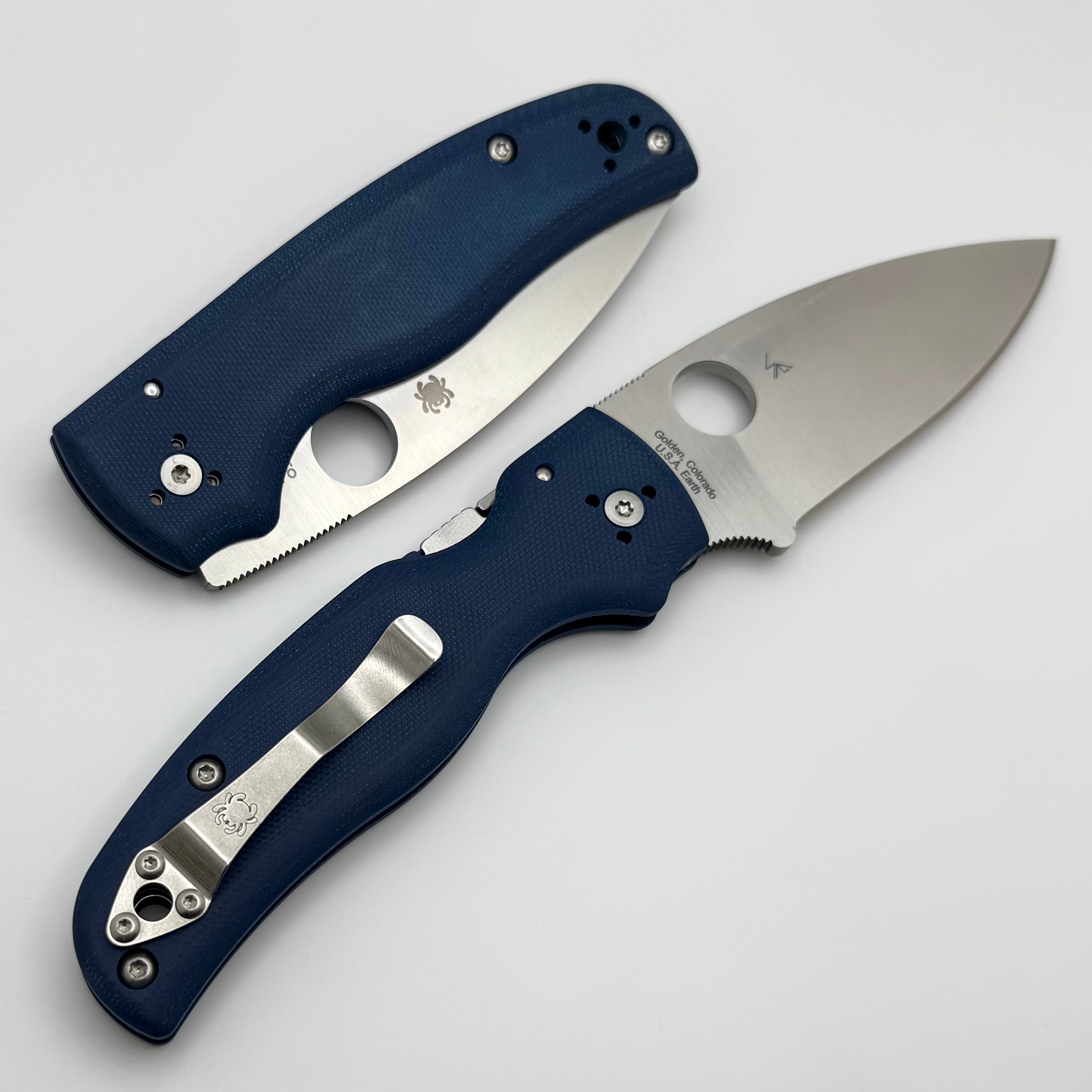 Spyderco Ultimate Shaman Knife - Cobalt Blue G10 & SPY27 Steel