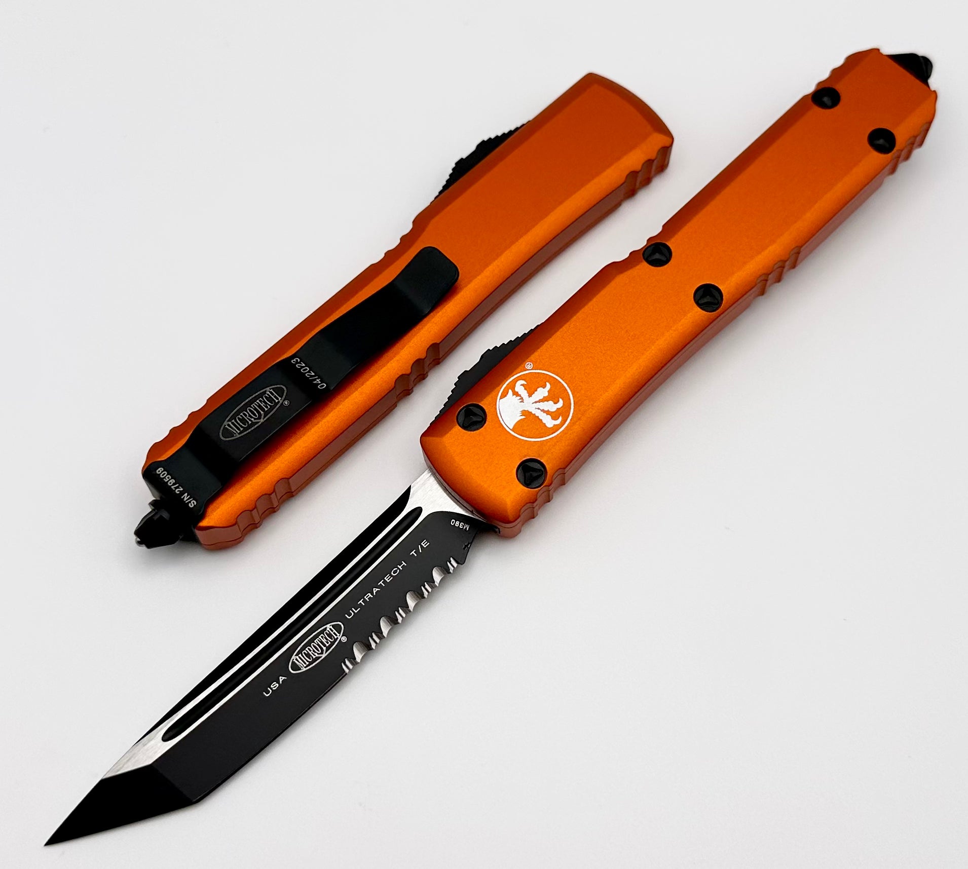 Microtech Ultratech Tanto Edge Partial Serrated & Orange 123-2OR - Premium Tactical Knife