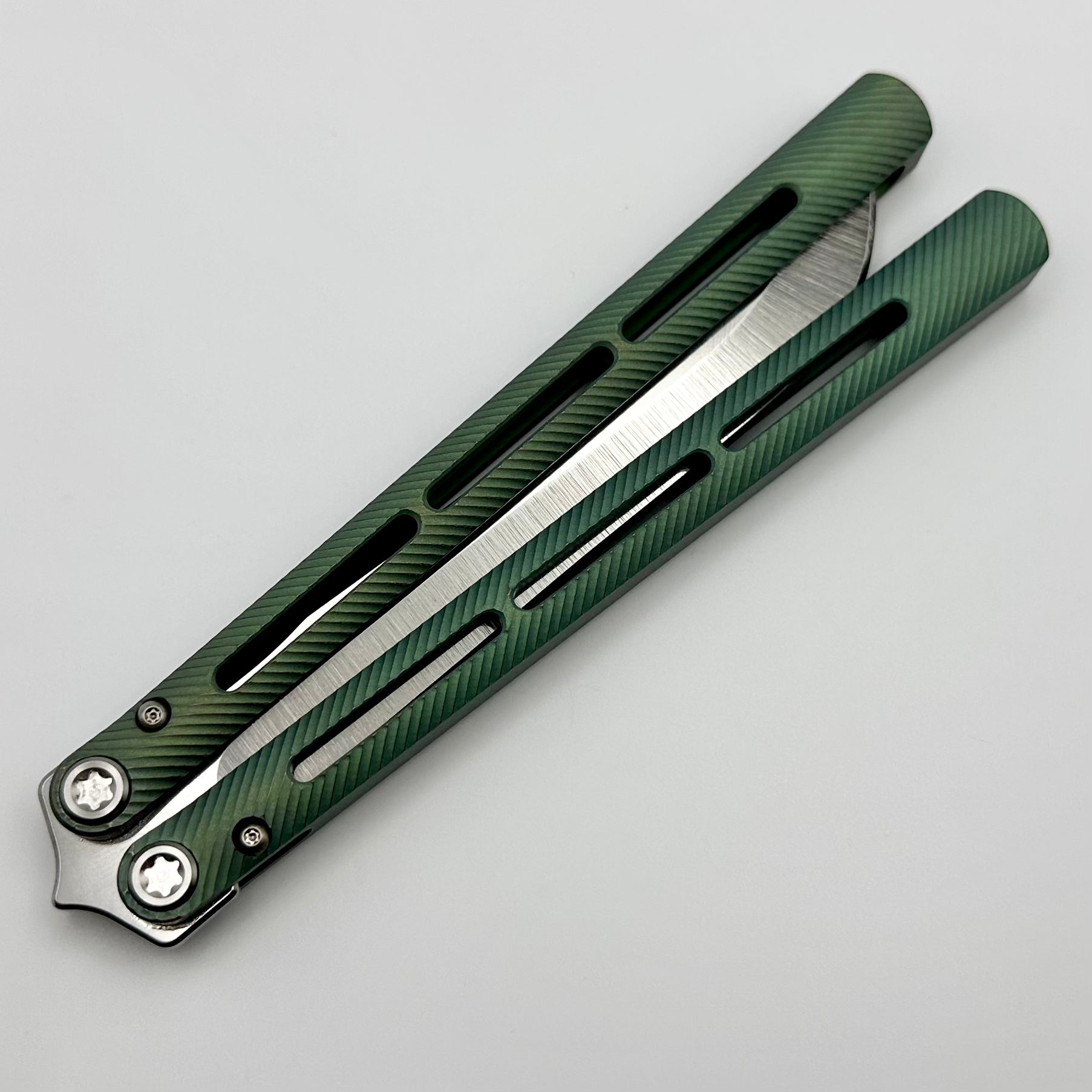 Medford Viceroy Butterfly Knife - Premium Green Titanium Handles with S45VN Blade