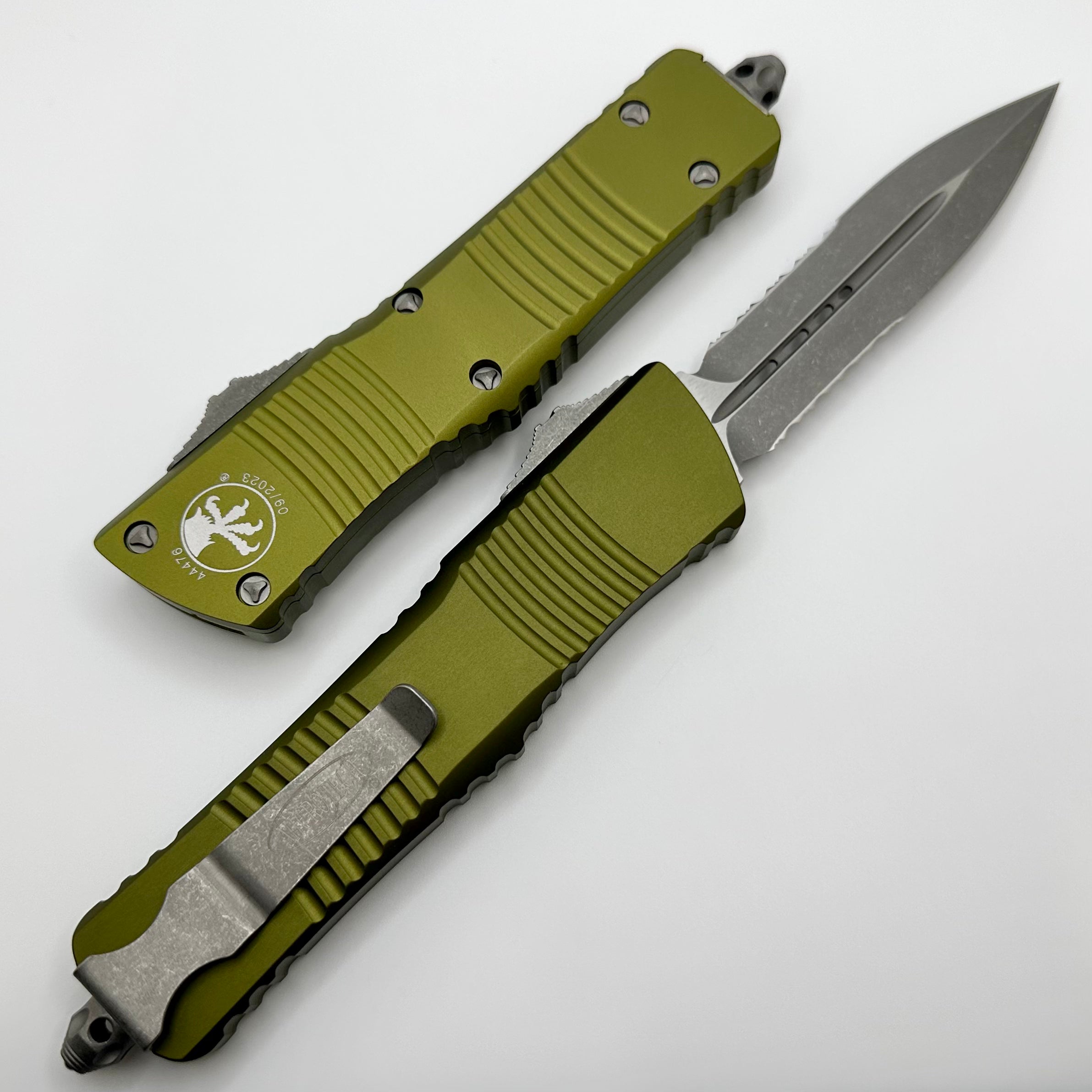 Premium Microtech Combat Troodon Double Edge OTF Knife - Apocalyptic & OD Green