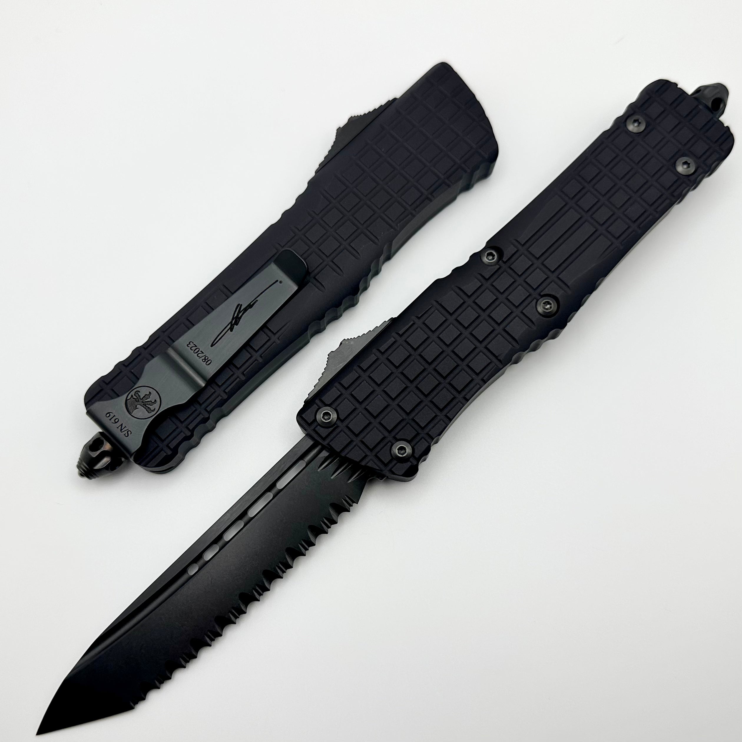 Ultimate Combat Troodon Delta Frag Shadow - Premium Tactical OTF Knife with Fluted Tanto Blade