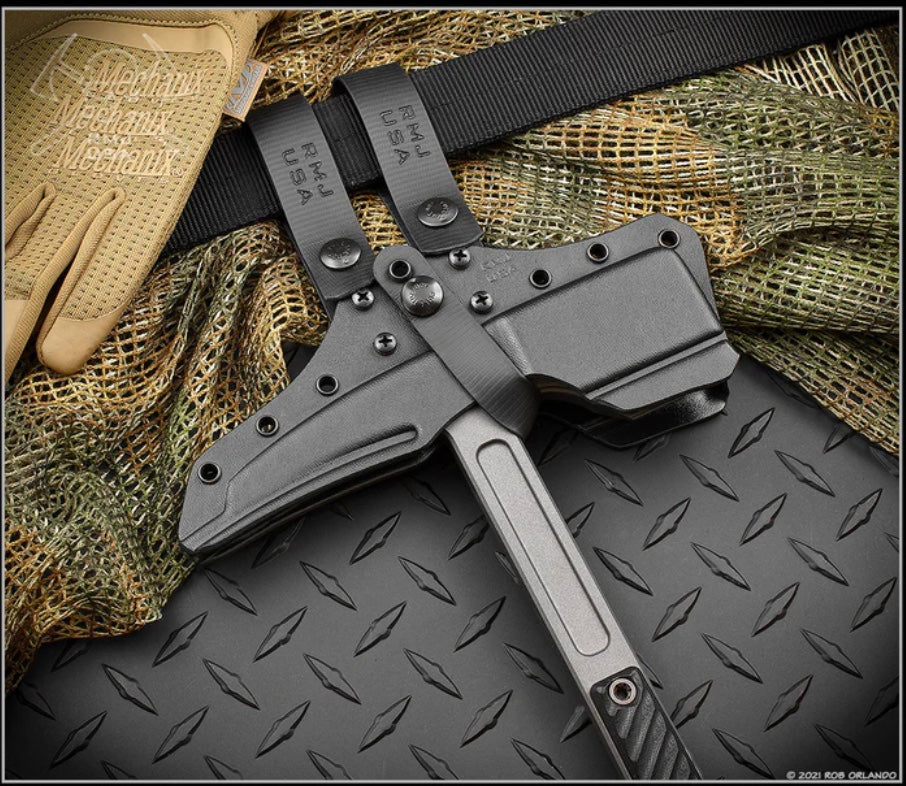 RMJ Tactical Cuddles Black G-10 & 80CRV2 Compact War Hammer