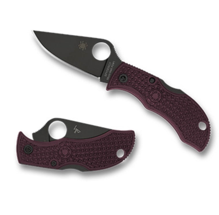 Premium Spyderco Manbug Burgundy FRN Knife - Micro-Melt PD1 Sprint Run