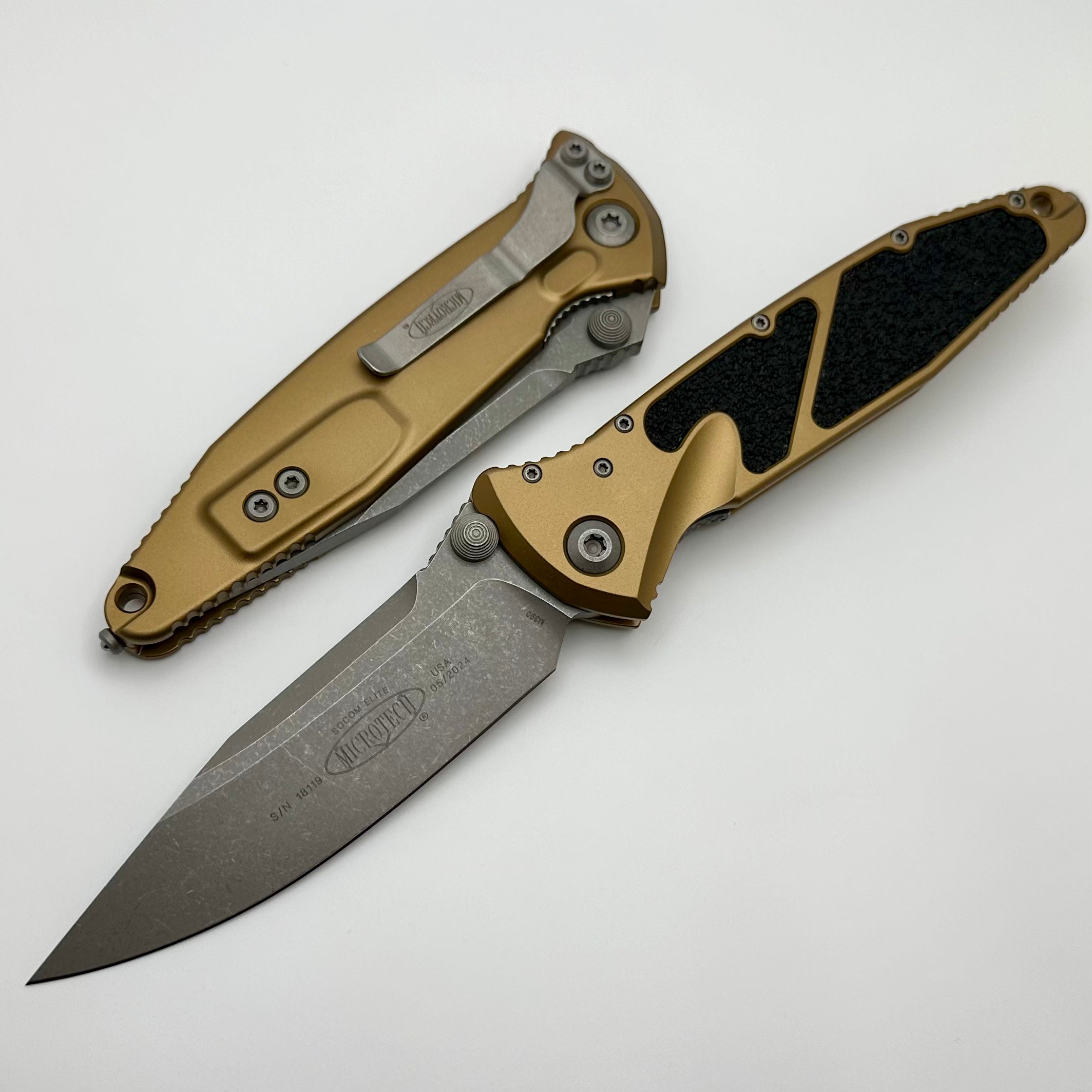 Microtech Socom Elite Manual Tactical Knife - Premium Tan Apocalyptic Finish