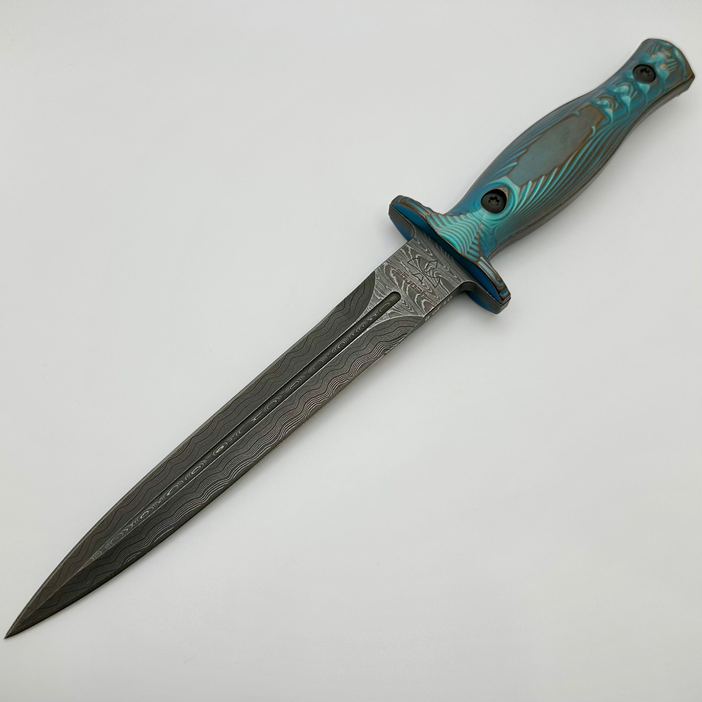 Premium Spartan-George V-14 Damascus Titanium Dagger - 10th Anniversary Limited Edition