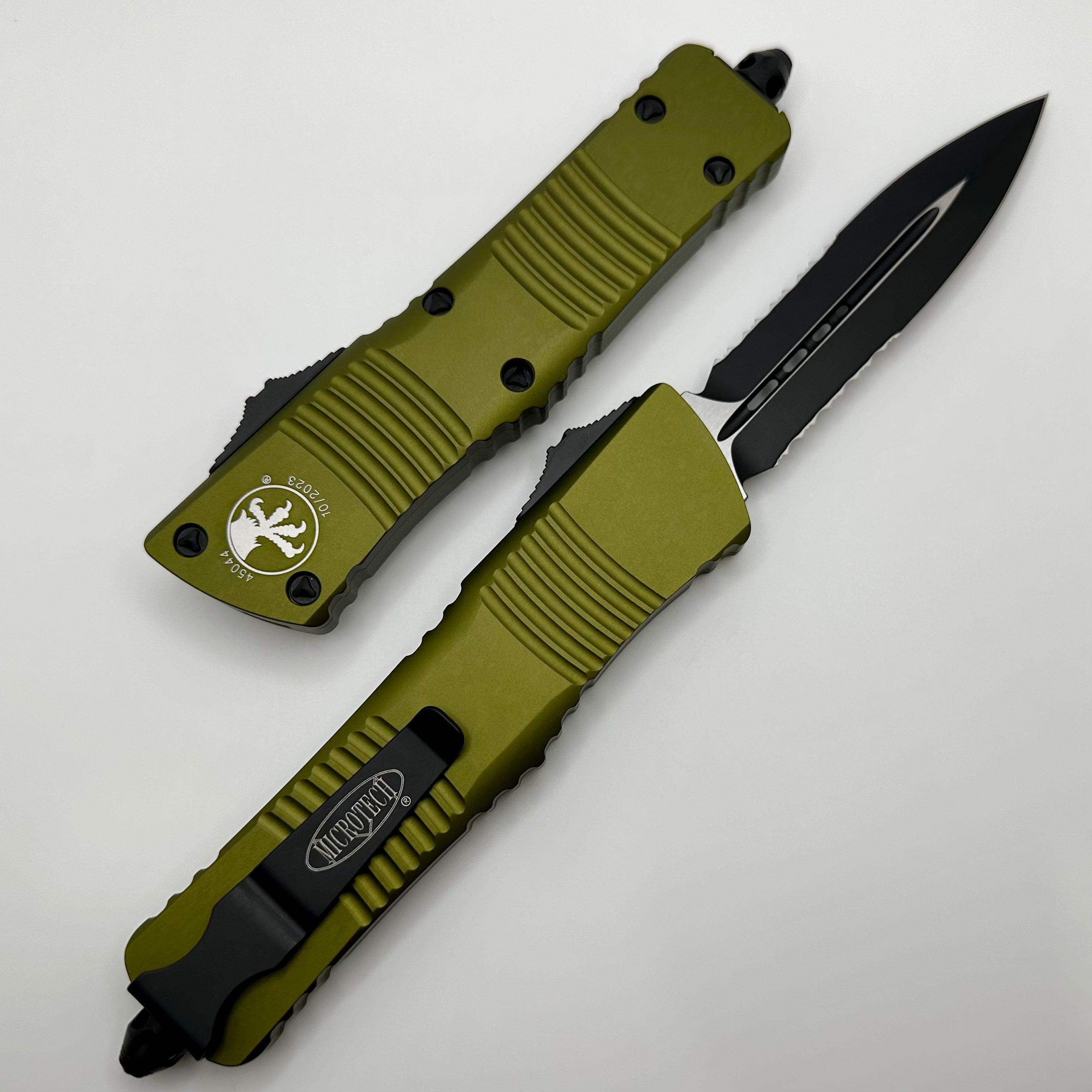 Microtech Combat Troodon Premium Tactical OTF Knife - Black & OD Green