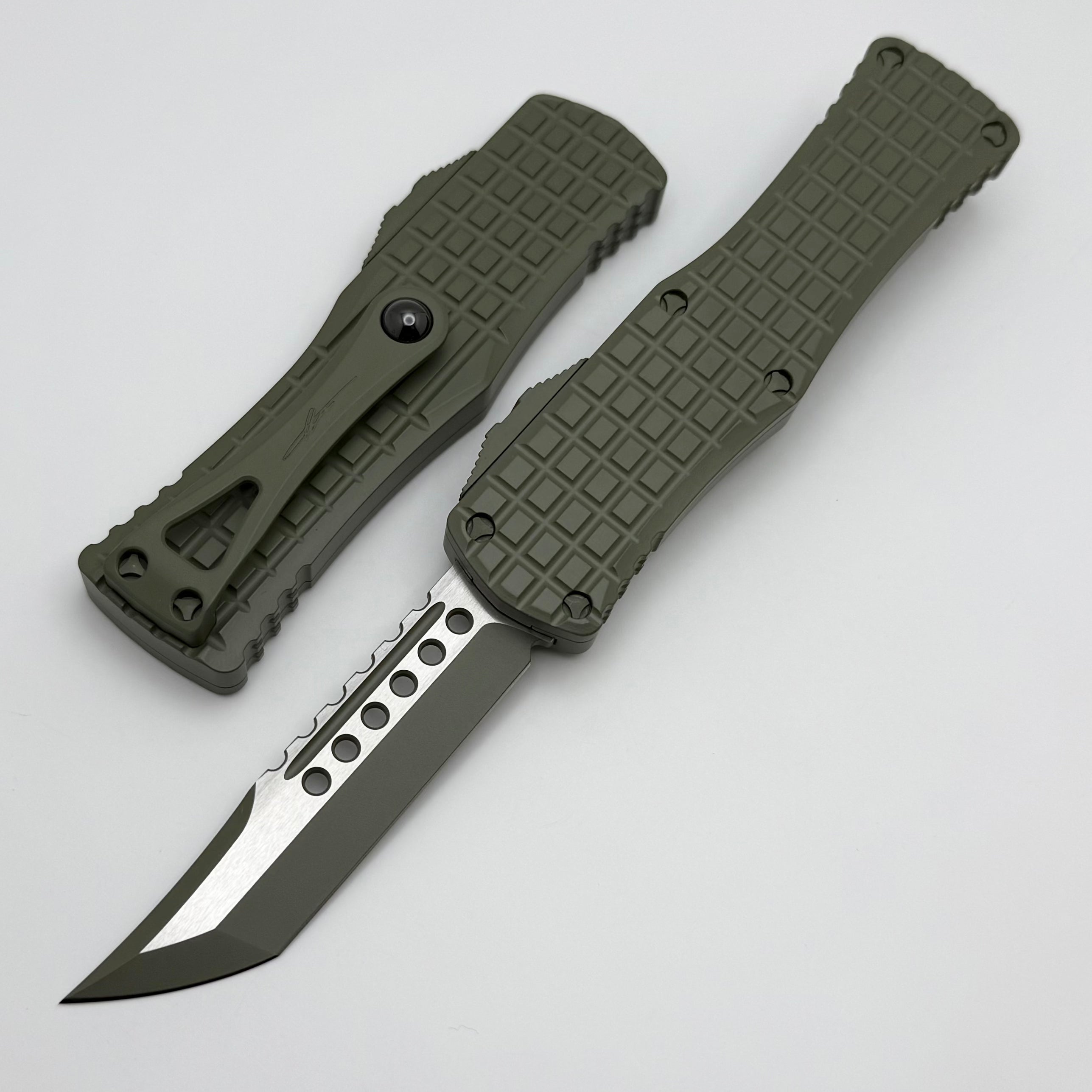 Premium Microtech Hera Frag Hellhound Tactical Knife - Forest Green Cerakote Signature Series