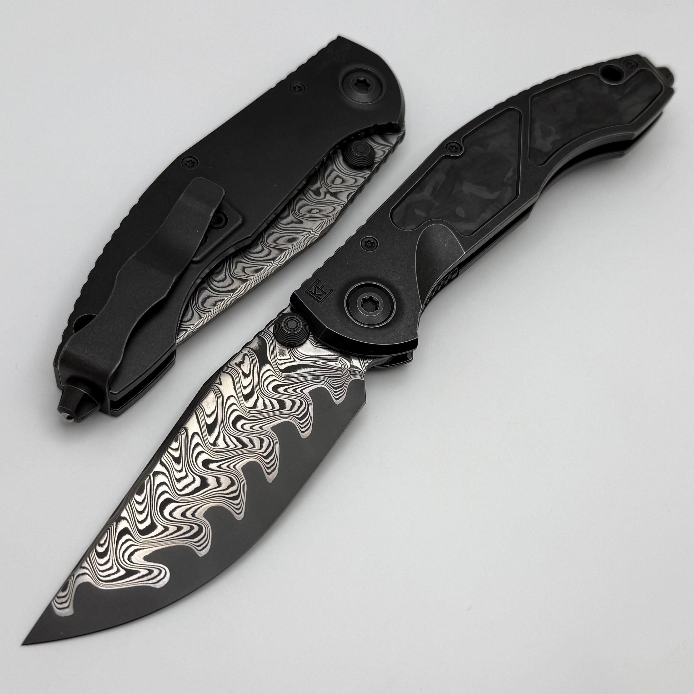 Premium Sokosha Blackwash/Carbon Fiber Knife by Custom Knife Factory & Anthony Marfione