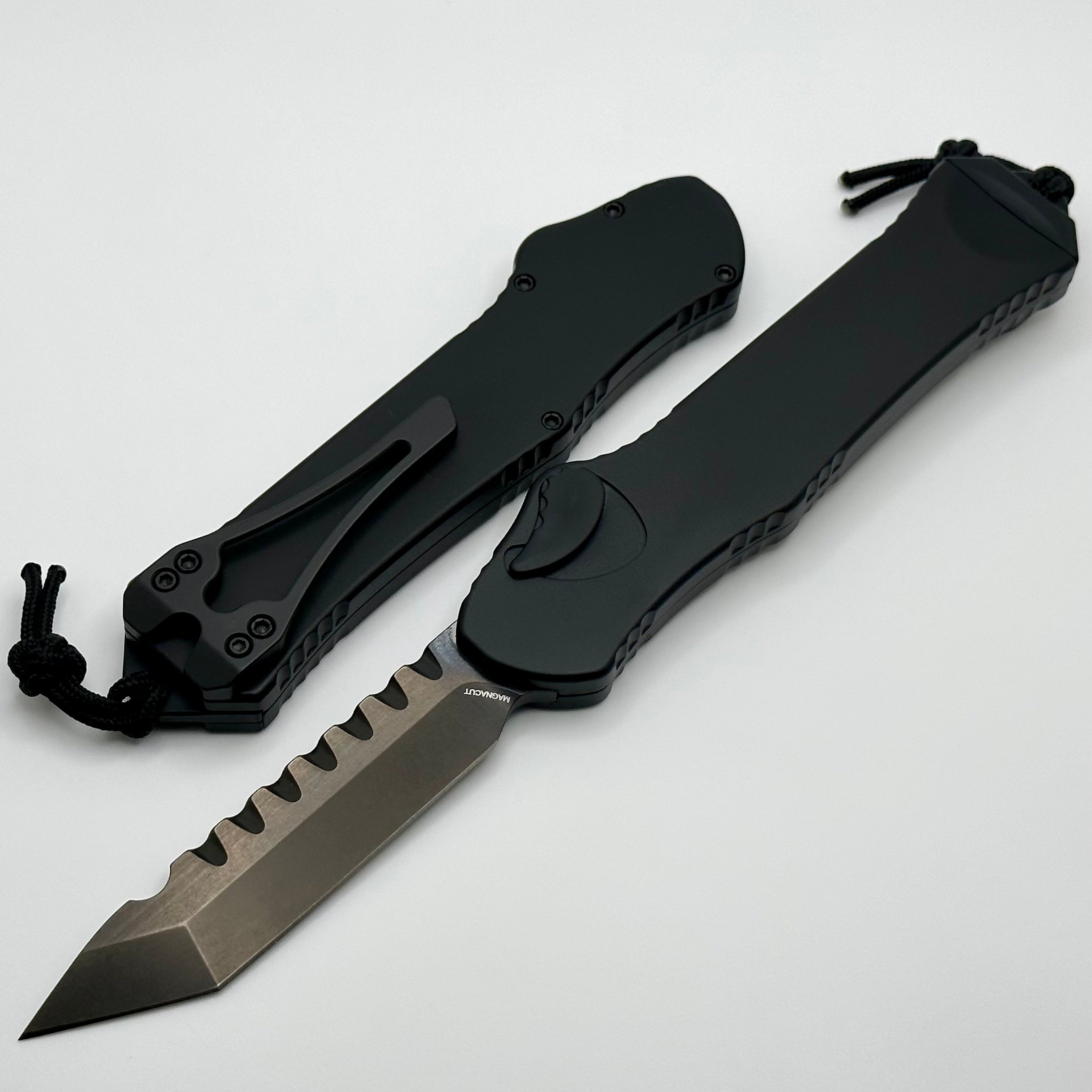 Heretic Hydra V3 Ultimate Tactical Knife - Black Aluminum Handle & DLC Tanto MagnaCut Blade