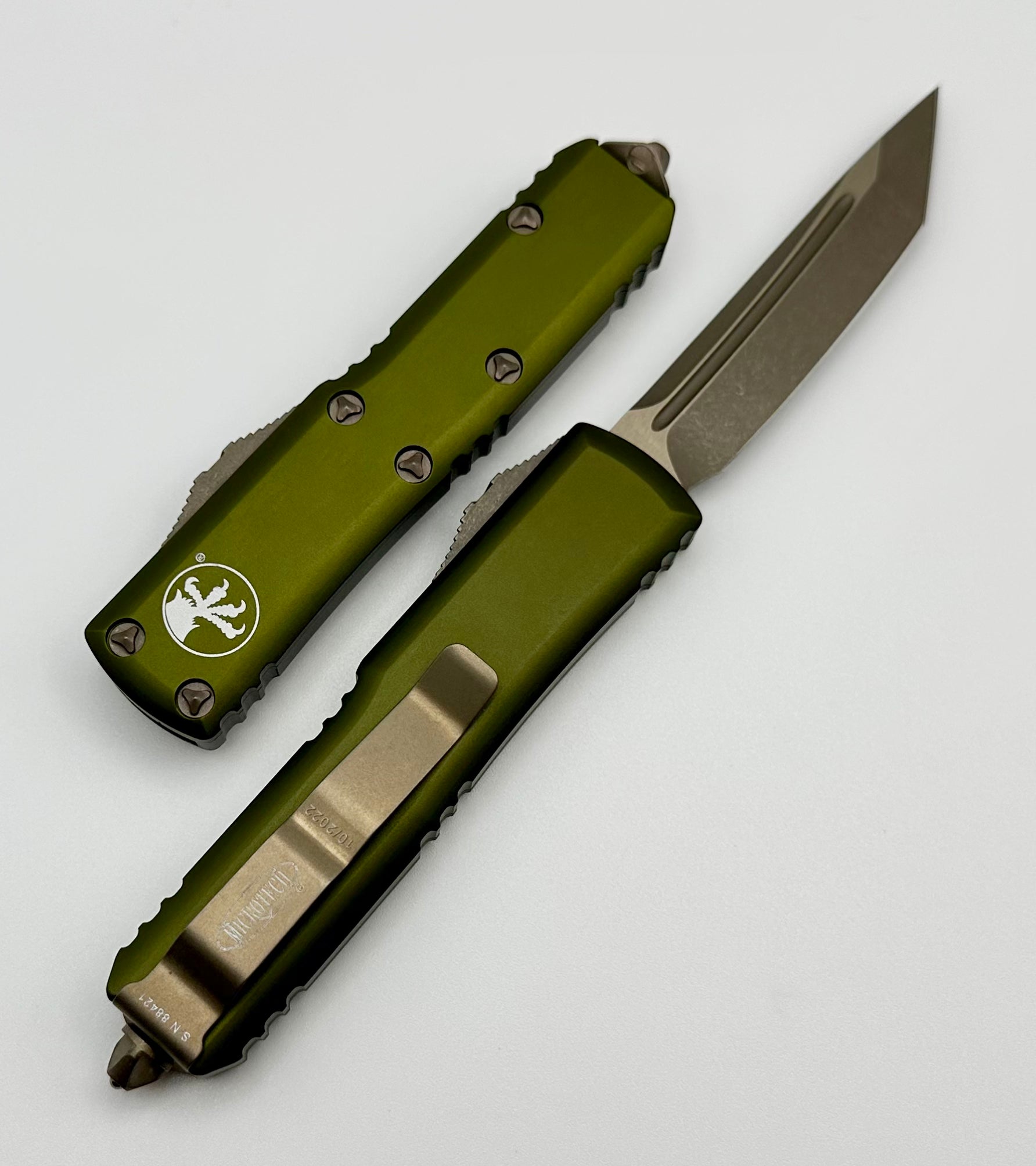 Microtech UTX-85 Ultimate EDC Knife - OD Green & Apocalyptic Bronze Tanto