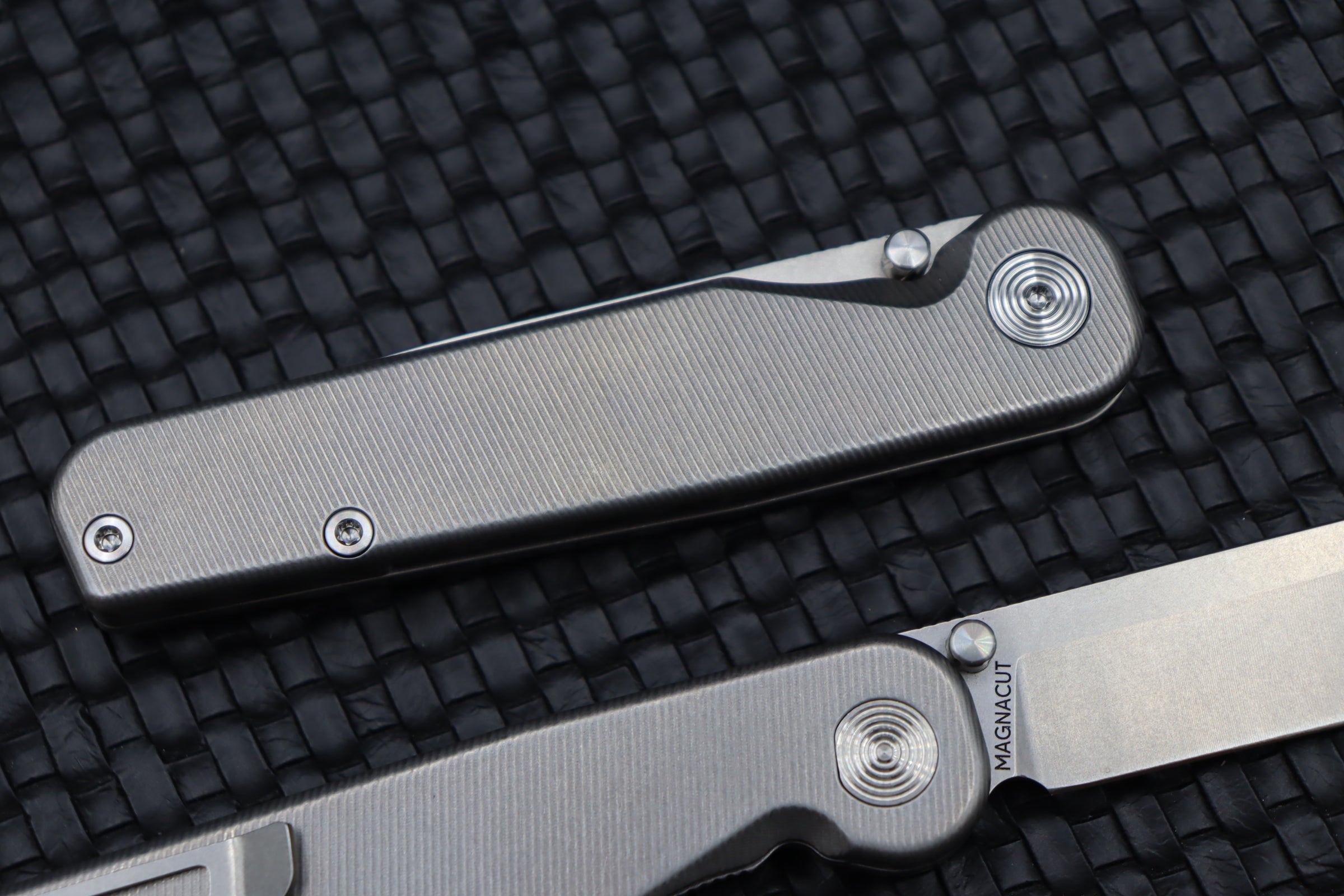 Ultimate Tactile Turn Rockwall Thumbstud Titanium & Magnacut Knife