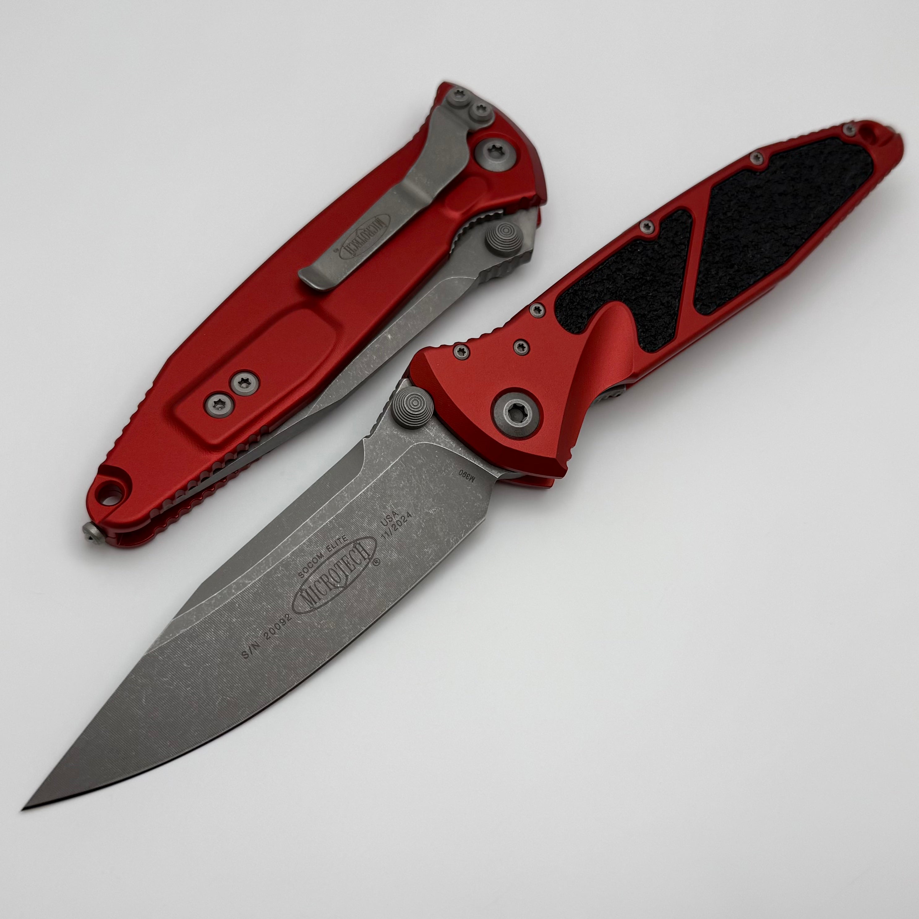 Microtech Socom Elite S/E Manual Tactical Knife - Red Apocalyptic Finish