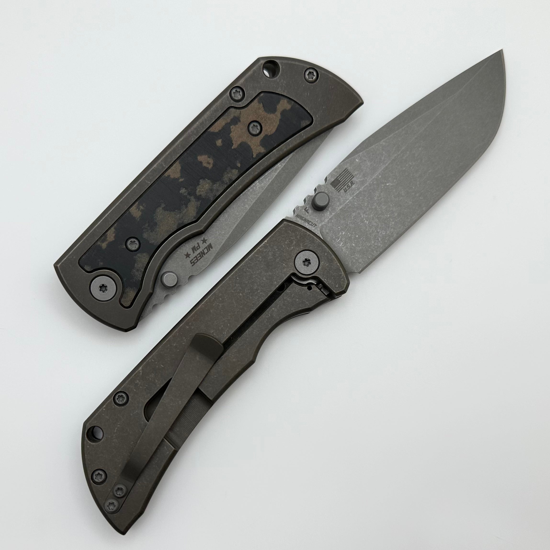 McNees Performance Machined Mac 2 3.5 Gen 2 F Atomic Bronze - Premium EDC Knife with Cowboy Richlite Inlay & MagnaCut Steel