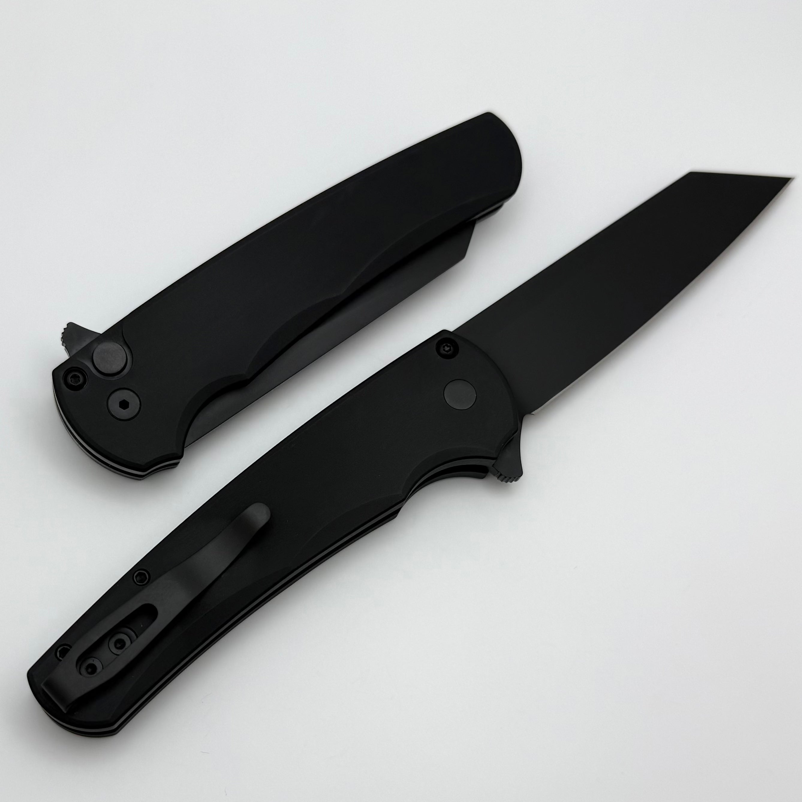 Premium Pro-Tech Malibu: Black Handle DLC MagnaCut Reverse Tanto Knife