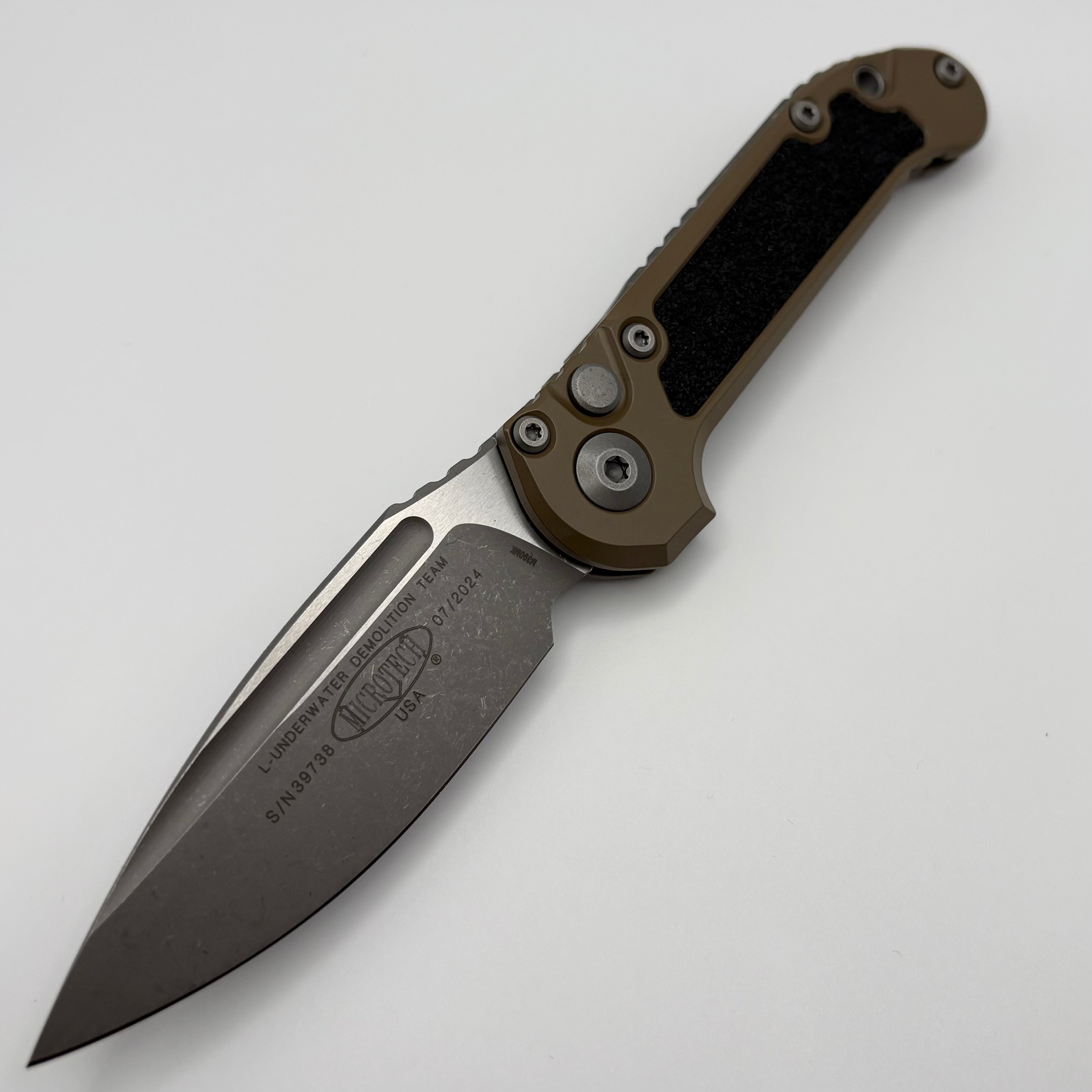 Premium Pre-Owned Microtech LUDT Gen III Apocalyptic Drop Point Knife - Dark Earth Cerakote Handle (NCB Exclusive)