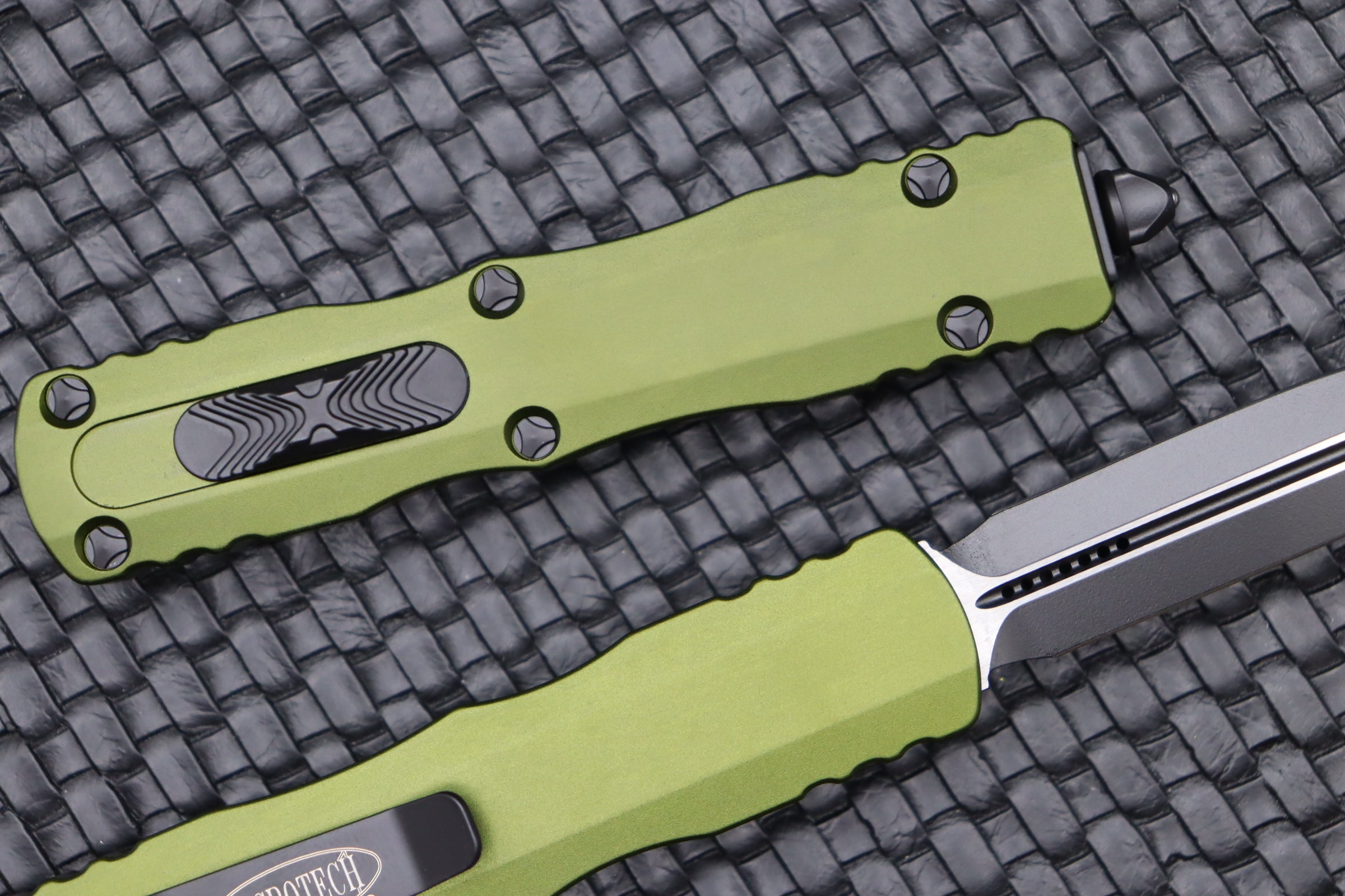 Microtech Dirac Double Edge Tactical Knife - Black & OD Green