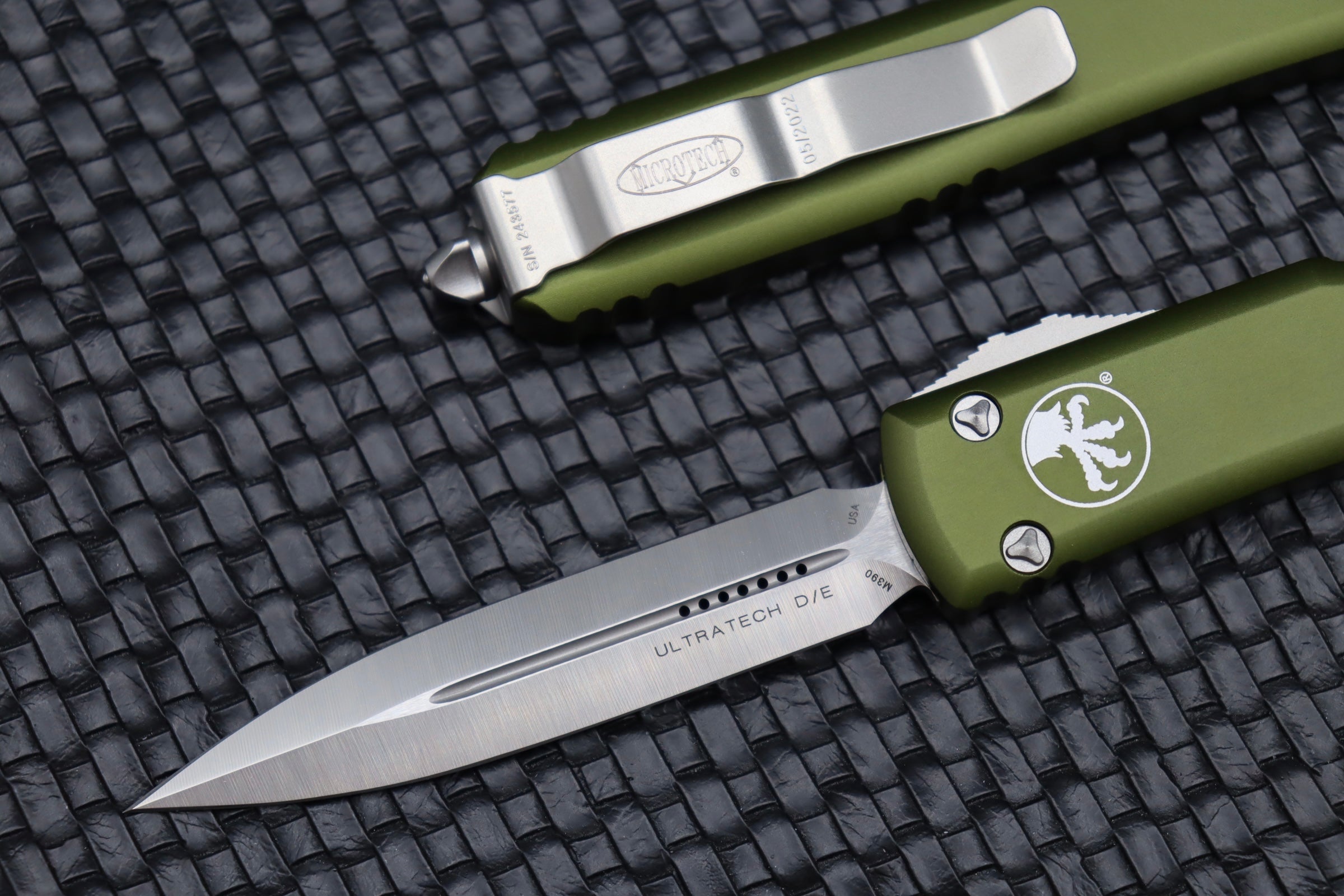 Microtech Ultratech Premium Double Edge OTF Knife - Satin Finish & OD Green