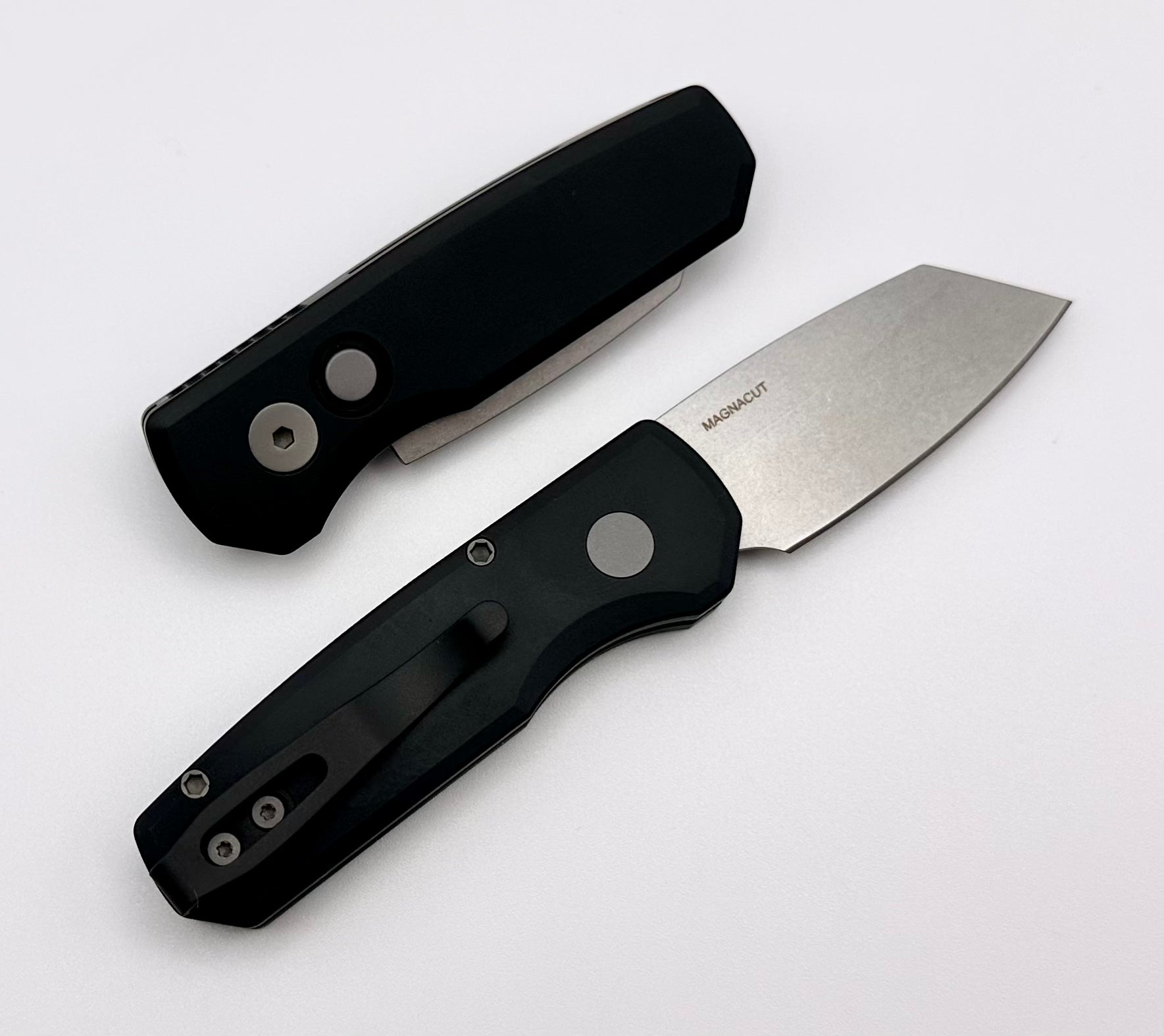 Pro-Tech Runt 5 - Premium EDC Knife with Black Handle & Stonewash MagnaCut Blade