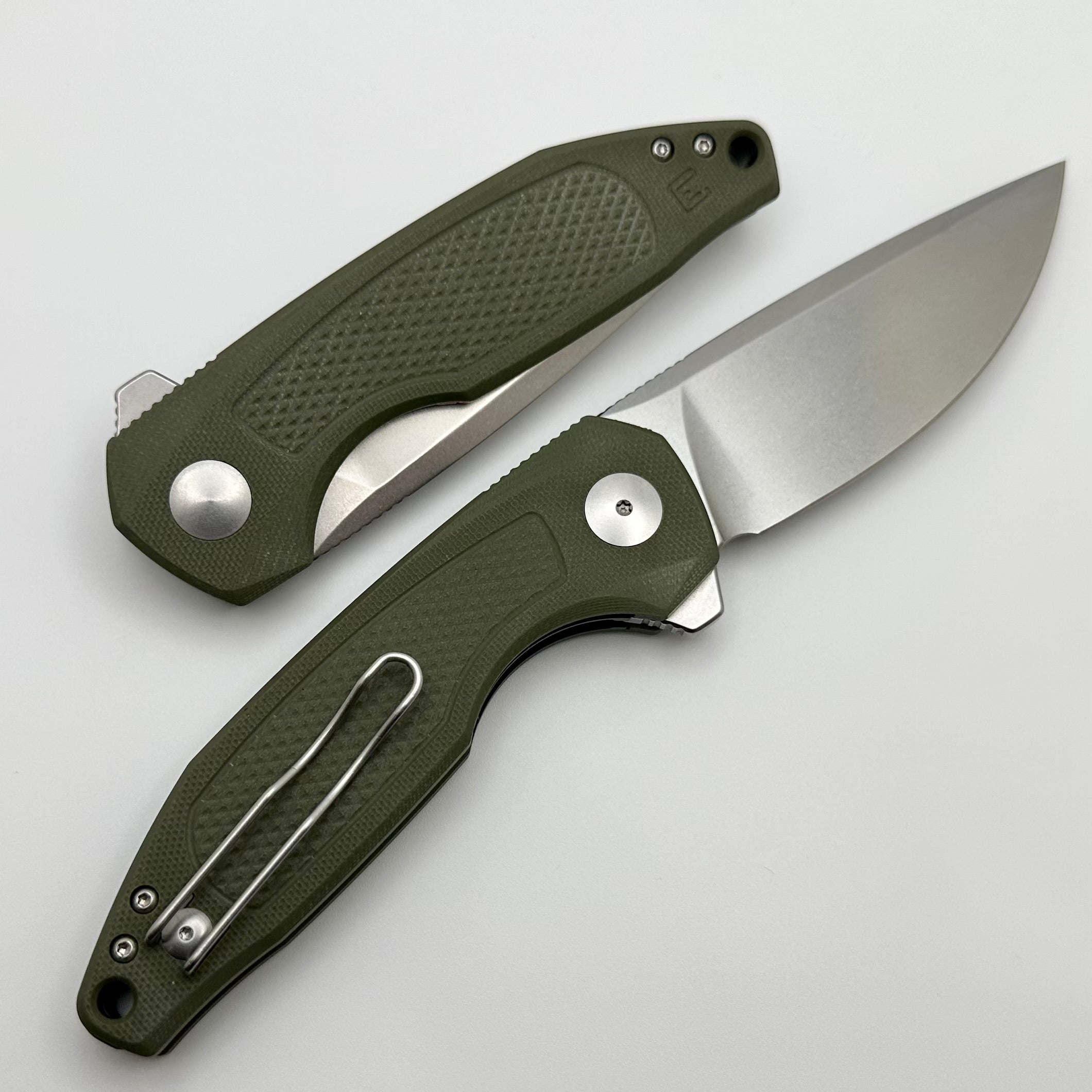 Custom Knife Factory - Premium Echo Trol Green G-10 & CPM-S35VN Folding Knife