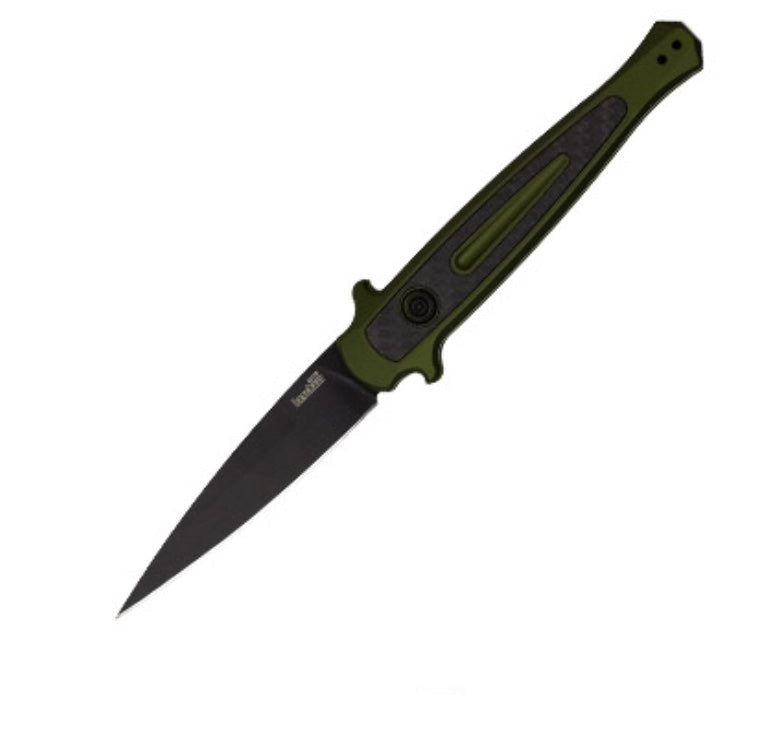 Kershaw Launch 8 Premium Automatic Knife - Olive Aluminum & Carbon Fiber | CPM-154 Blade