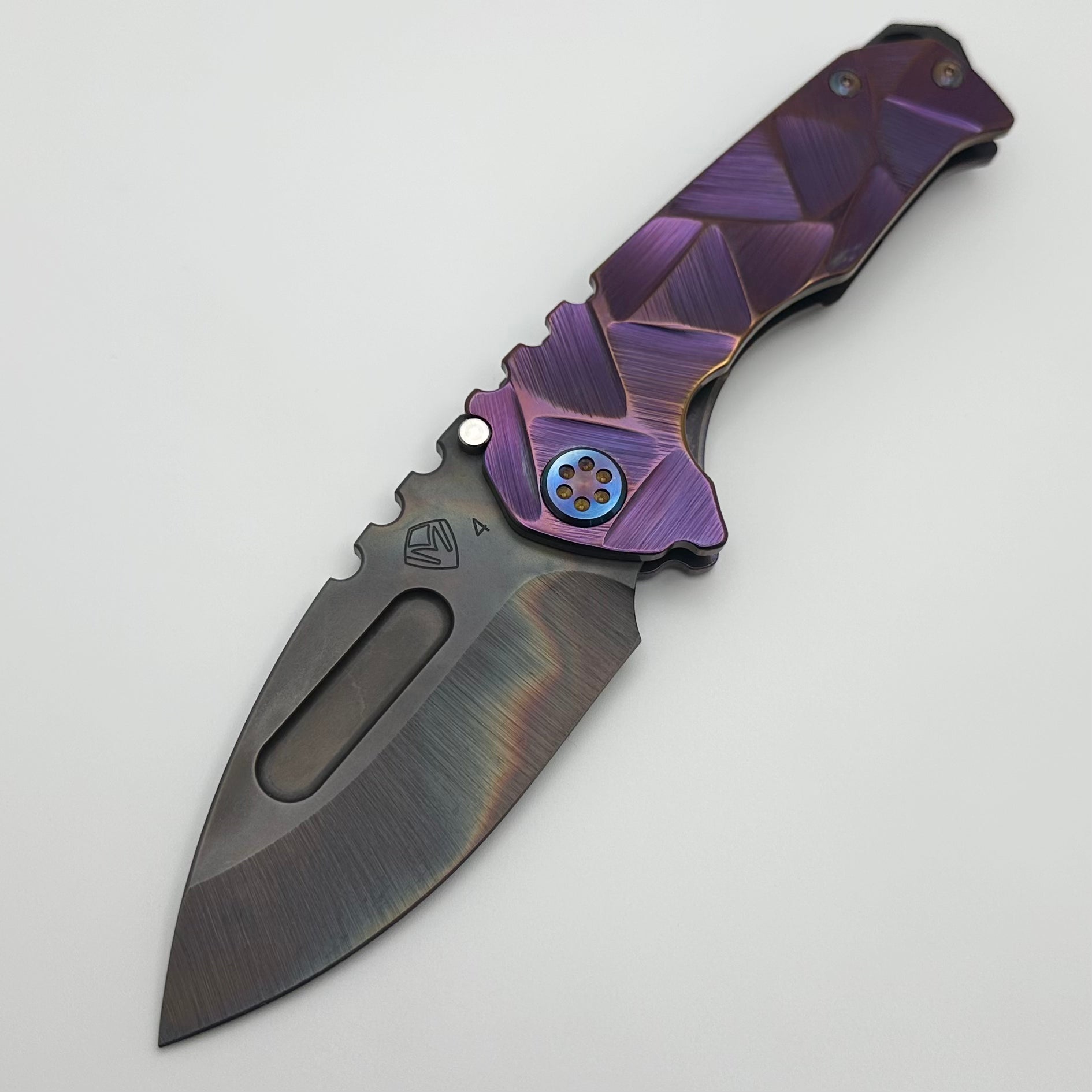 Medford Praetorian Genesis T - Premium Folding Knife with Pale Violet Stained Glass Handles & Vulcan S45VN Blade