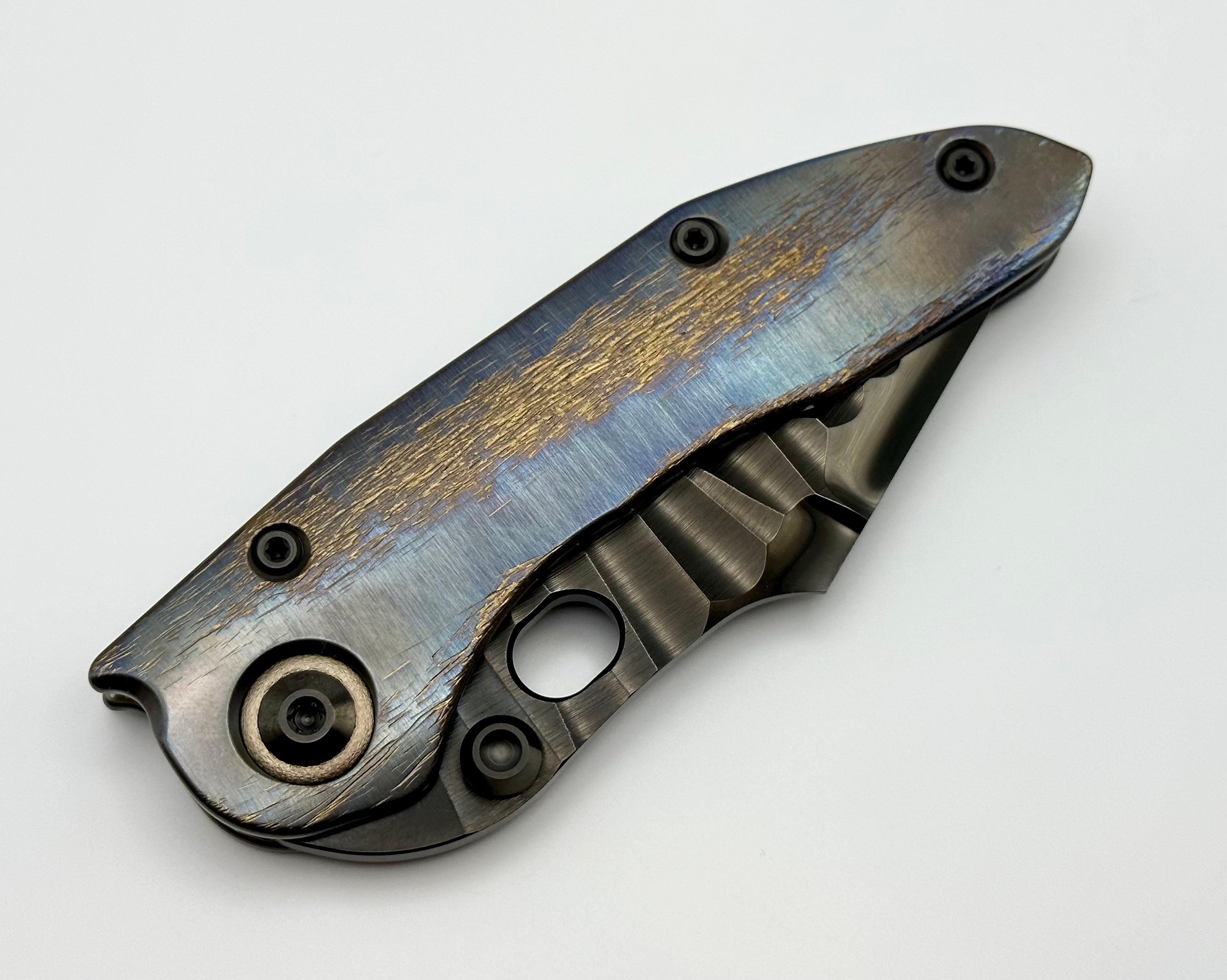 Premium Marfione Custom Stitch Knife - Limited Edition DLC Diamond Wash & Cosmic Titanium