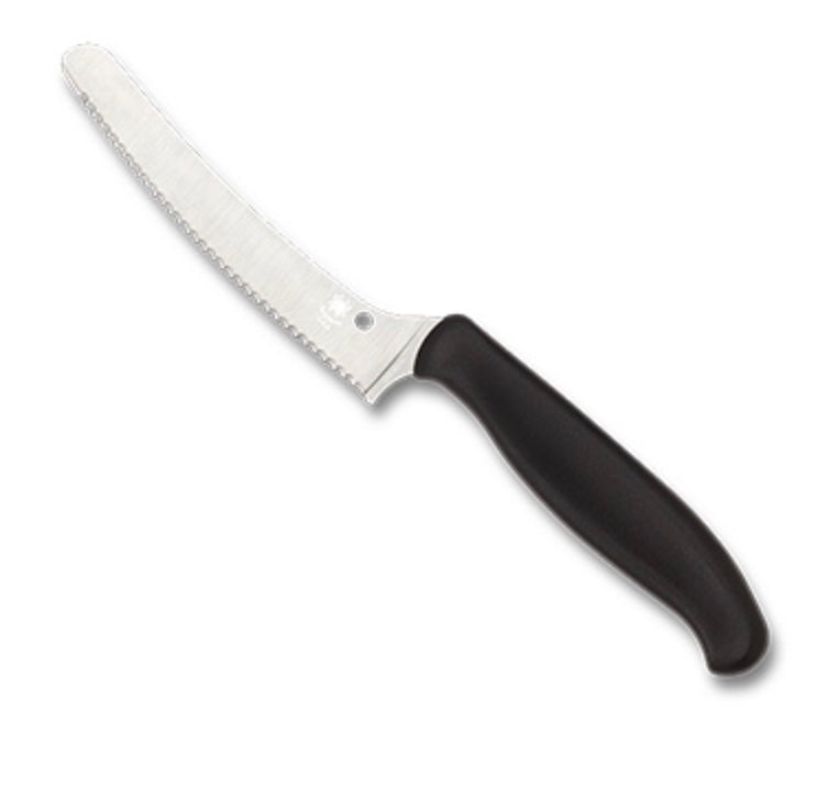 Spyderco Z-Cut Premium Kitchen Knife - Serrated Blunt Tip, Black FRN Handle, CTS-BD1N Steel