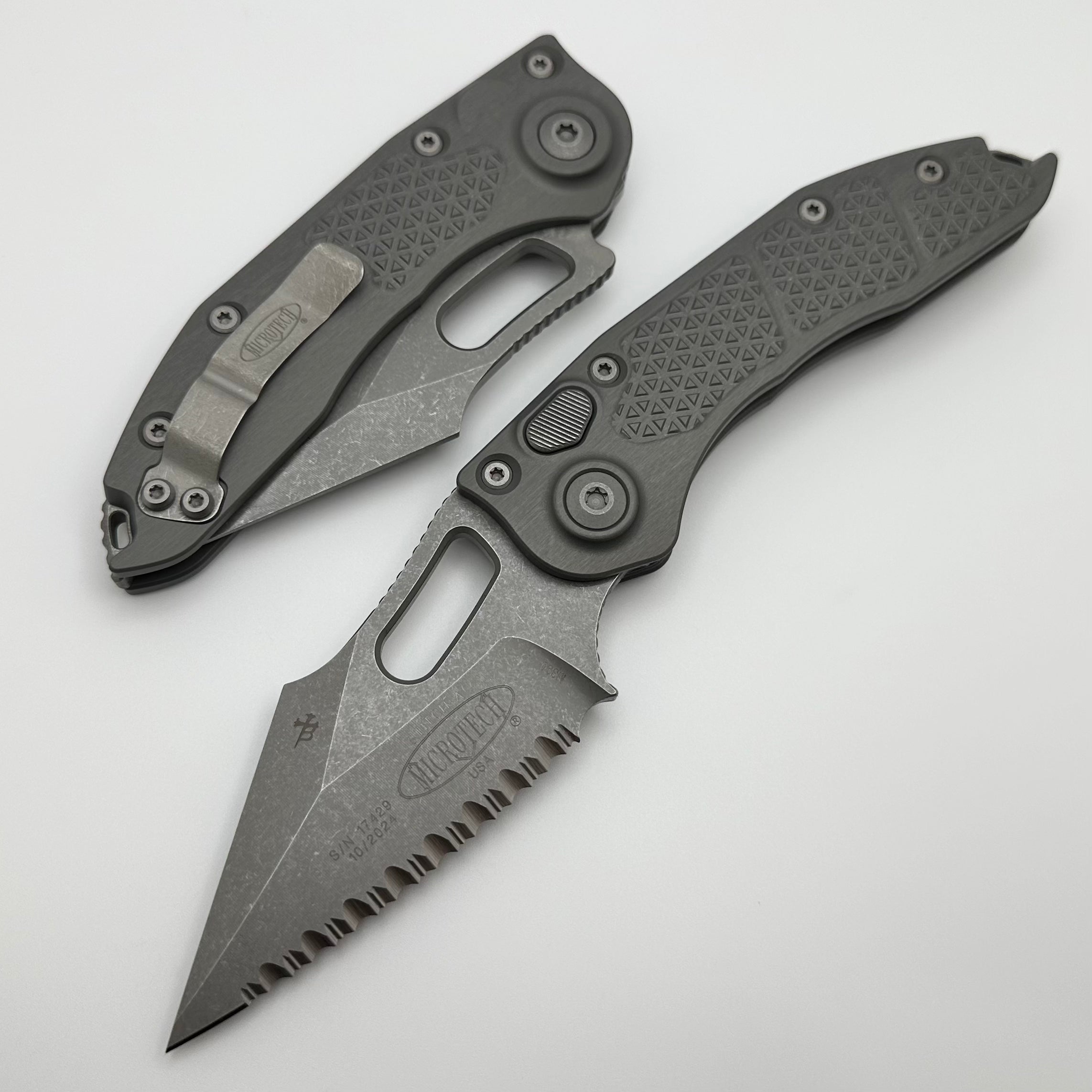 Microtech Borka Stitch Apocalyptic Full Serrated Tactical Knife