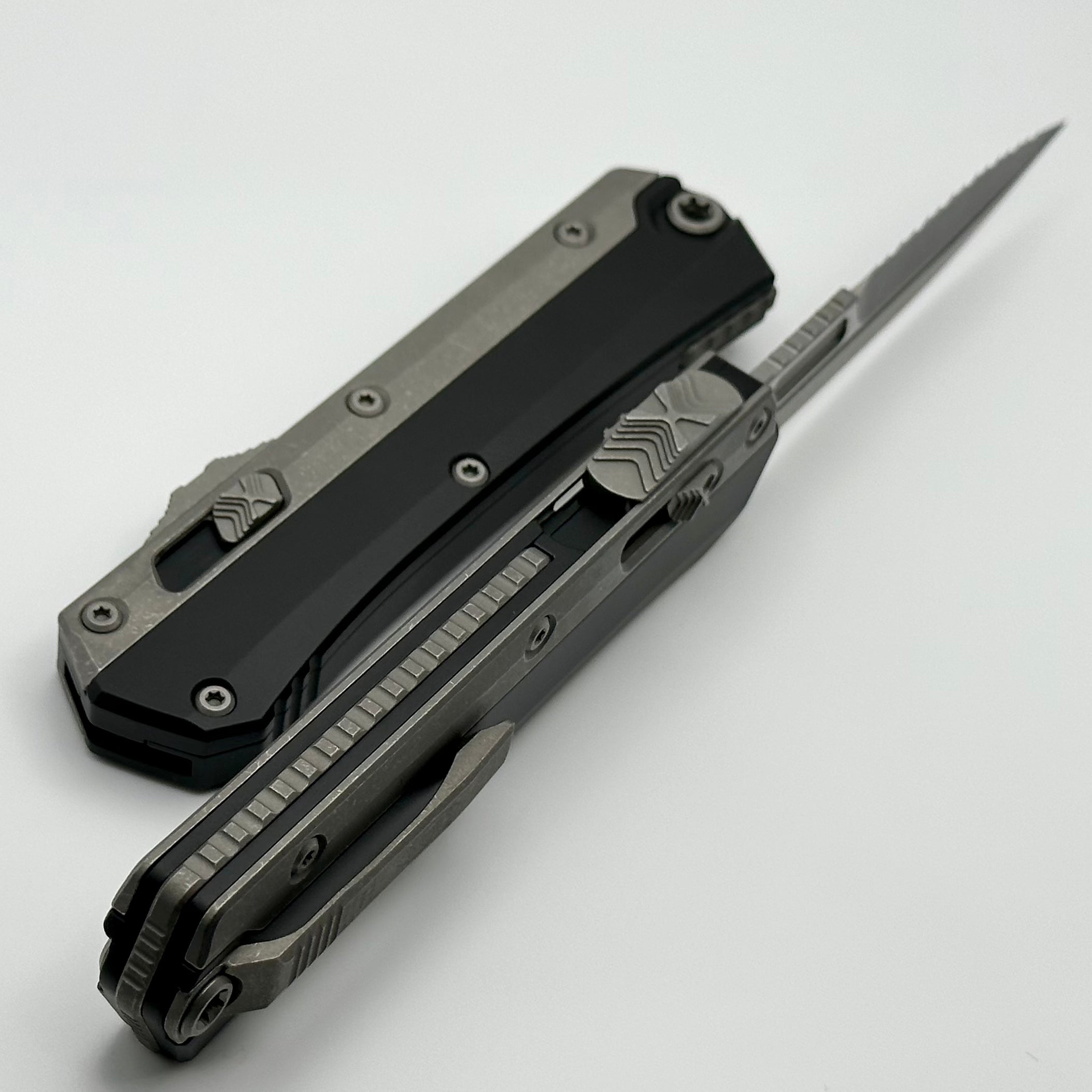 Microtech Glykon Apocalyptic Premium Tactical Knife with Partial Serrated Blade