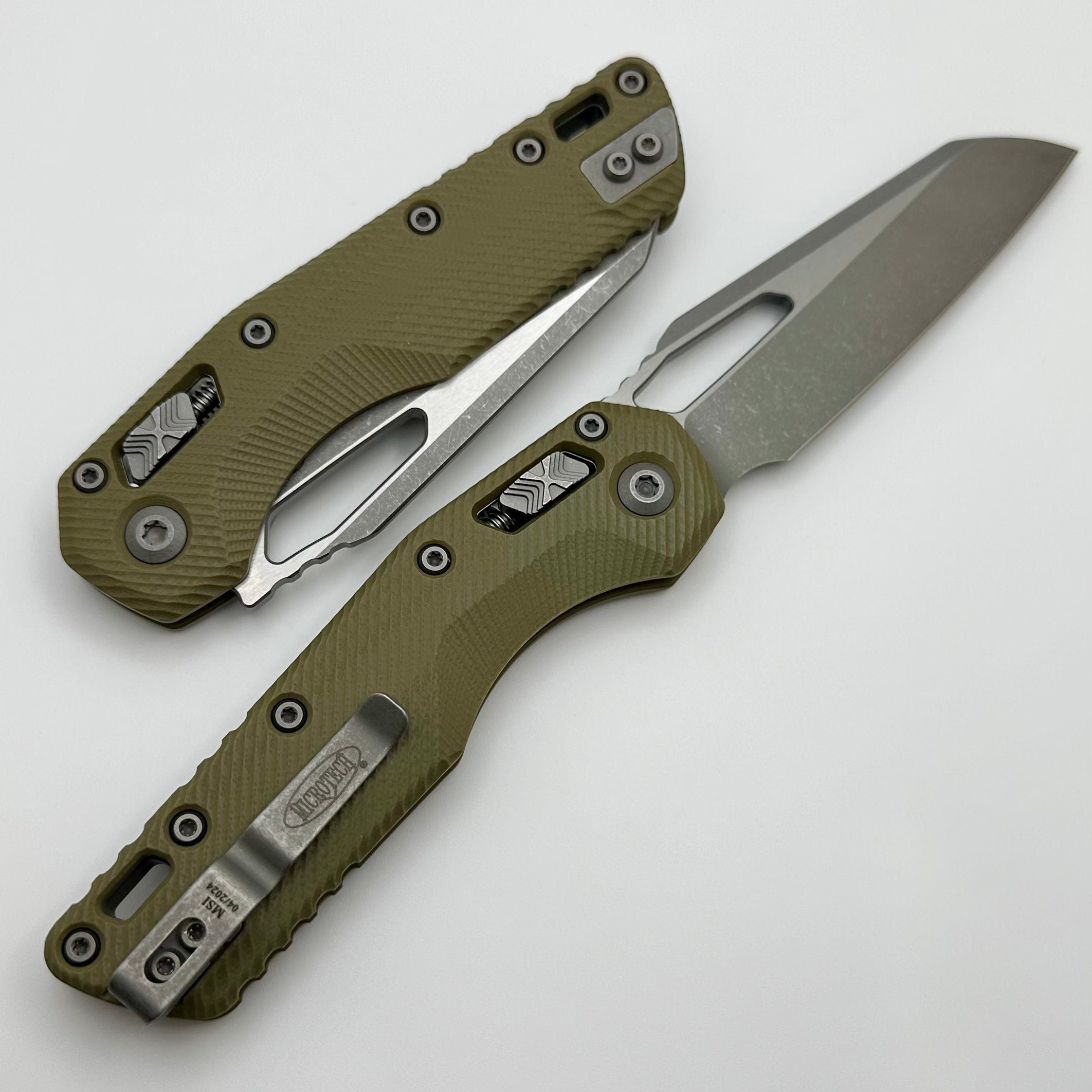 Microtech MSI RAM-LOK Folding Knife - Premium M390MK Steel, OD Green Fluted G-10 Handle