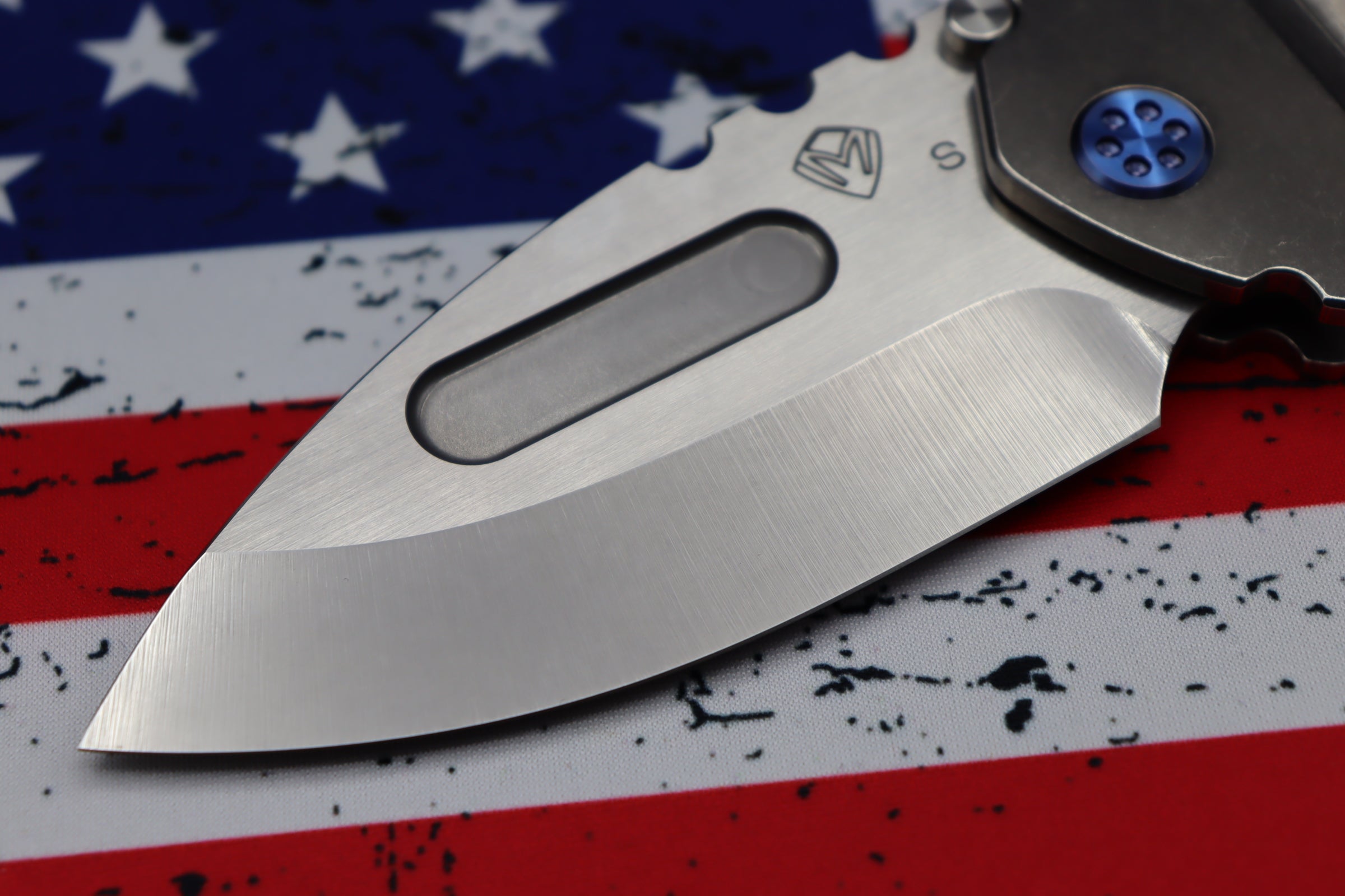 Medford Knife Praetorian T Drop Point - Premium Tactical Blade with Blue Hardware