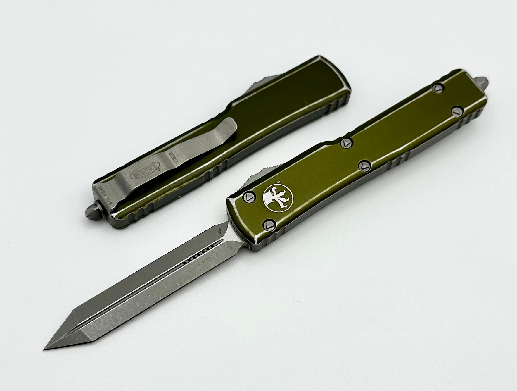 Microtech UTX-70 Spartan Apocalyptic OD Green | Compact Tactical Knife