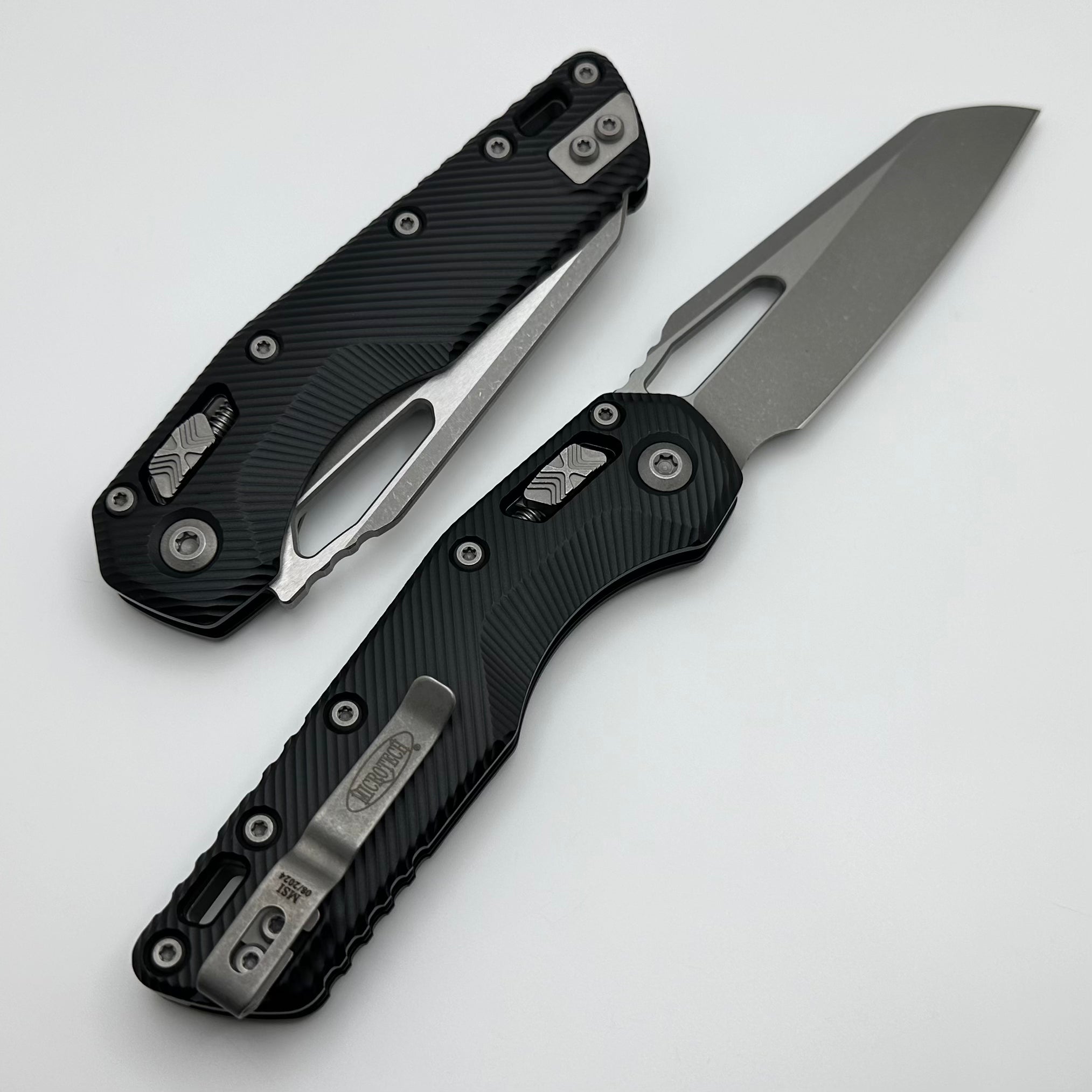 Premium Microtech MSI RAM LOK Folding Knife - Black Fluted Aluminum & Apocalyptic M390MK Blade