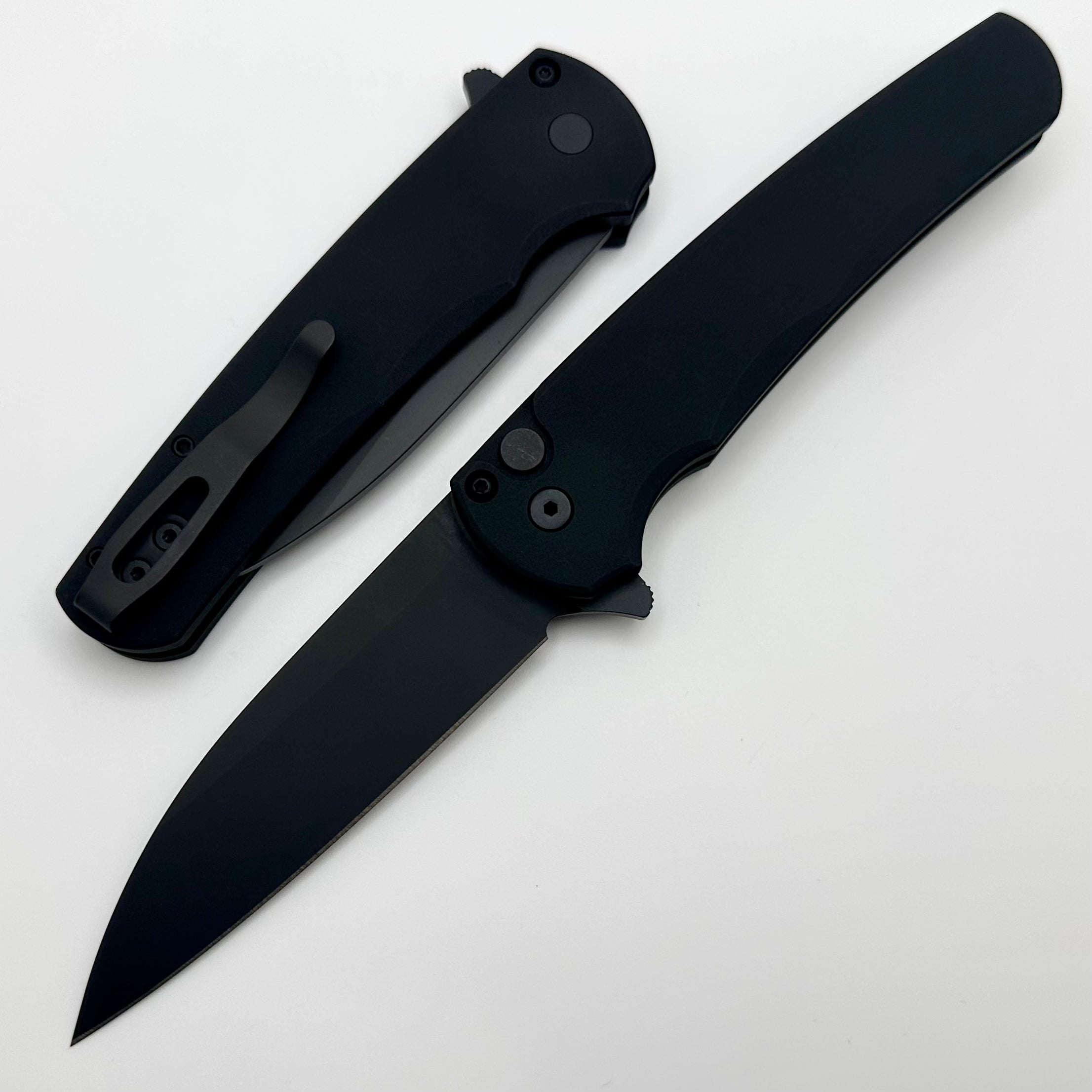 Pro-Tech Malibu Ultimate EDC Knife - Black Handle & DLC MagnaCut Wharncliffe Blade