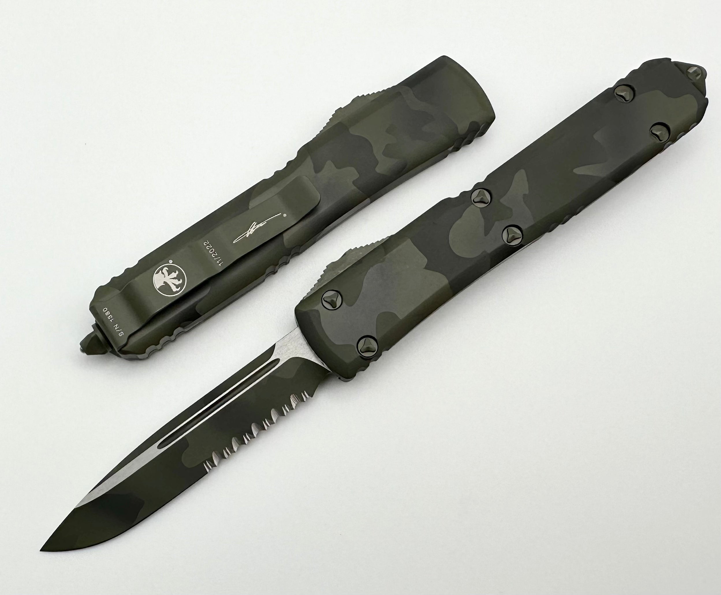 Microtech Ultratech Premium OTF Knife - Olive Camo Design