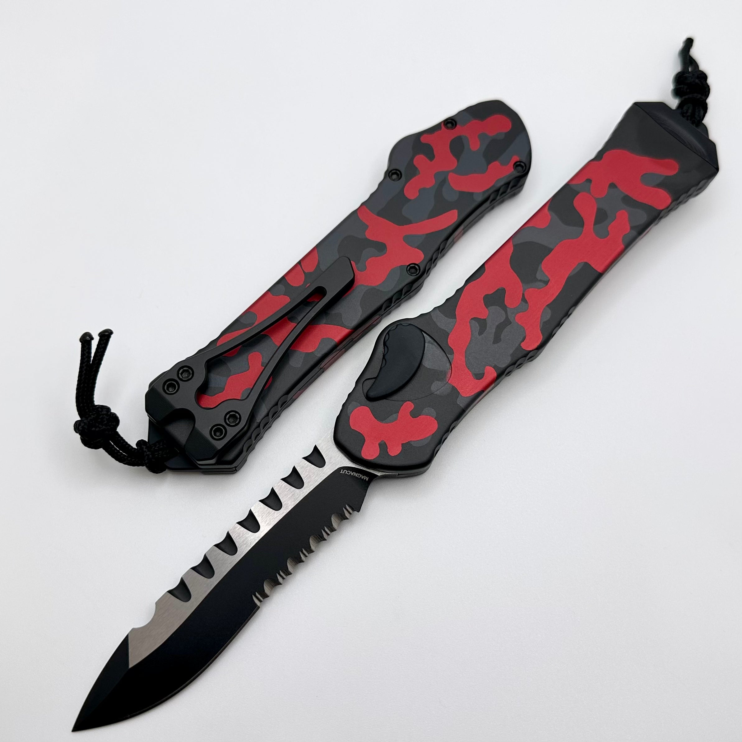 Heretic Hydra V3 Red Camo Tactical Knife - Premium Aluminum Handle & MagnaCut Blade