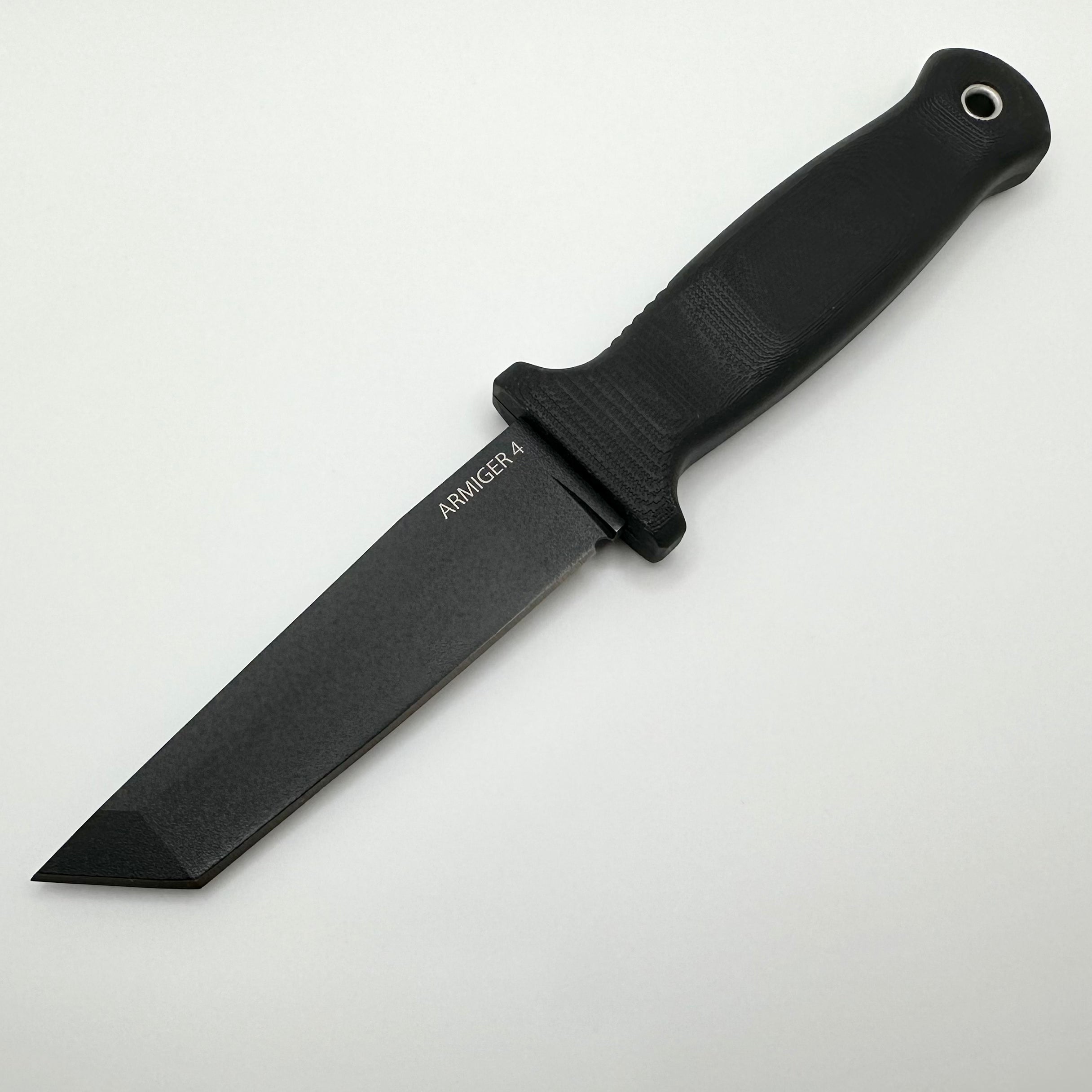 Premium Demko Armiger 4 Fixed Blade - Black Tanto 80CrV2 with TPR Handle