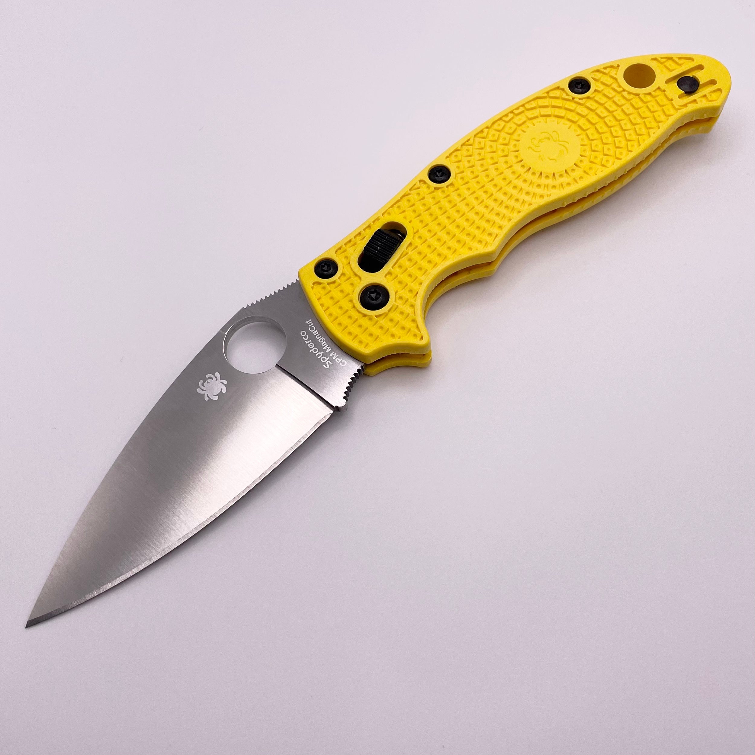 Premium Pre-Owned Spyderco Manix 2 Lightweight Salt: Yellow FRCP Handle & MagnaCut Blade