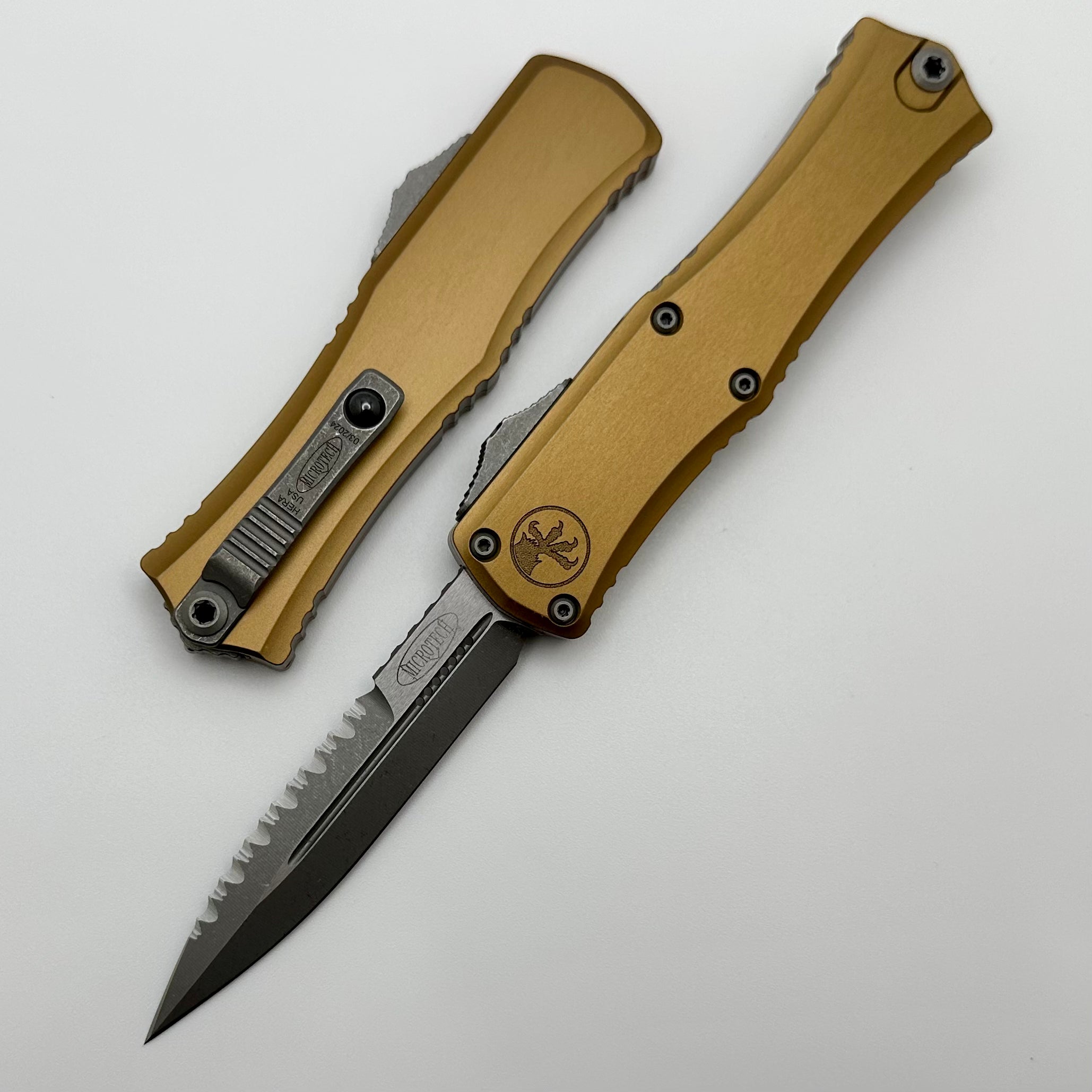 Microtech Mini Hera Apocalyptic Bayonet: Premium EDC Knife with Full Serrated M390MK Blade