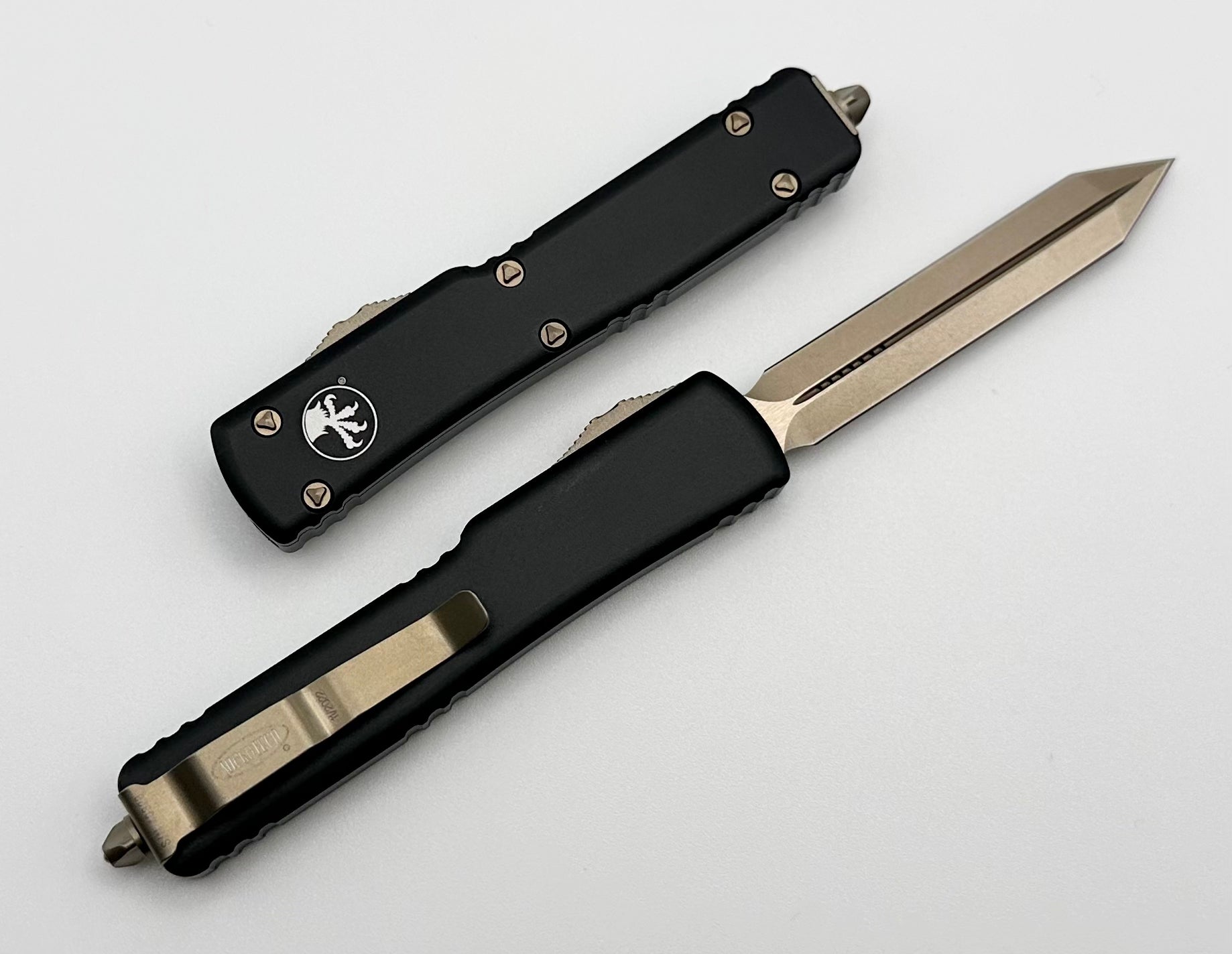 Premium Microtech UTX-70 Spartan Compact Tactical Knife - Bronzed Finish