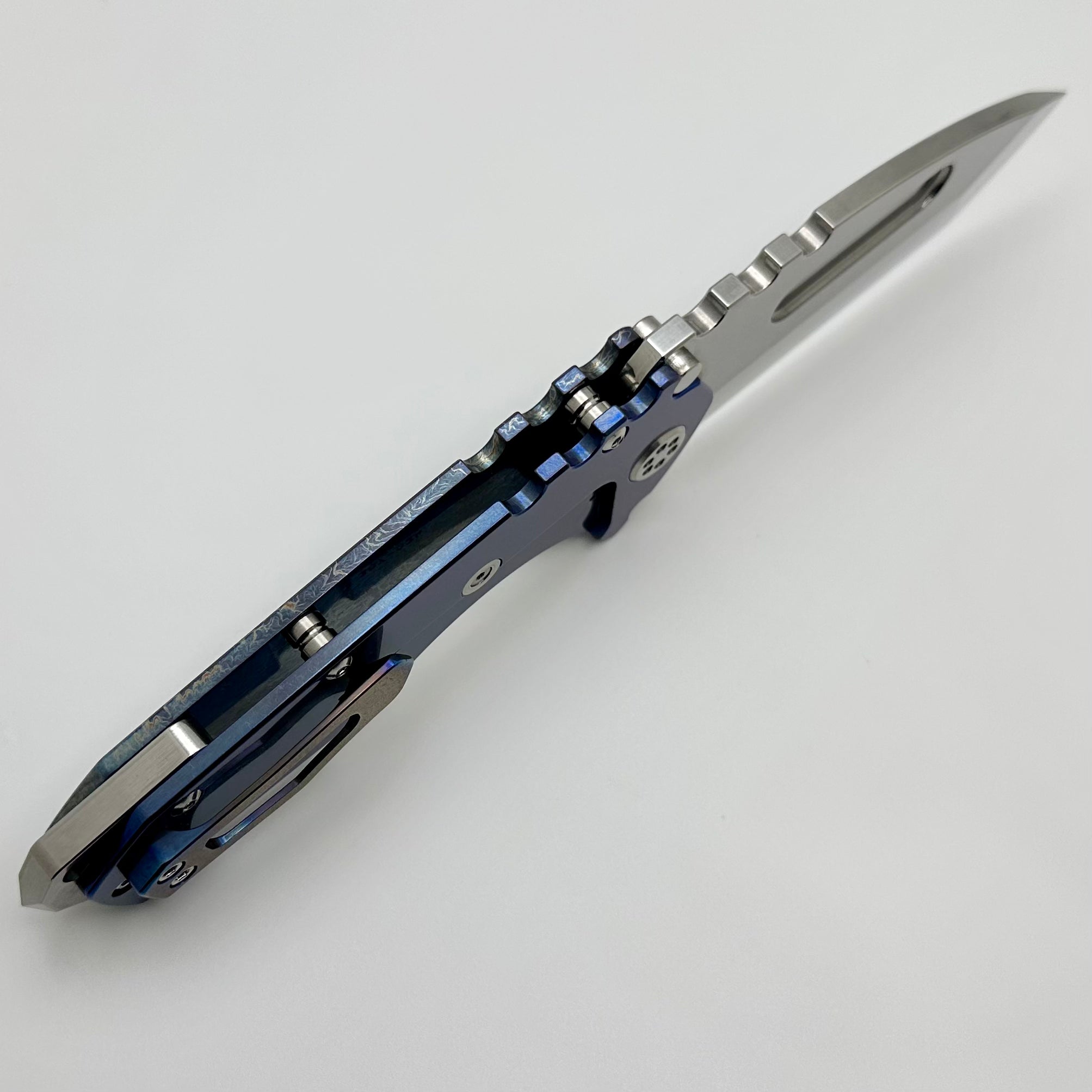 Medford Knife Praetorian T - Premium Flamed & Blue Titanium Tanto with 20CV Steel