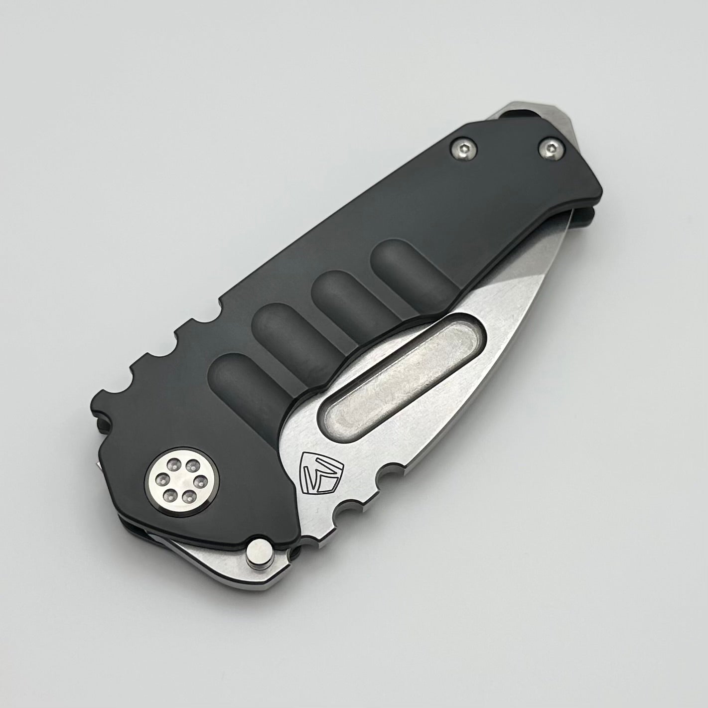 Medford Praetorian Genesis T DLC Handles - Premium Tumbled Polished S45VN Drop Point Knife