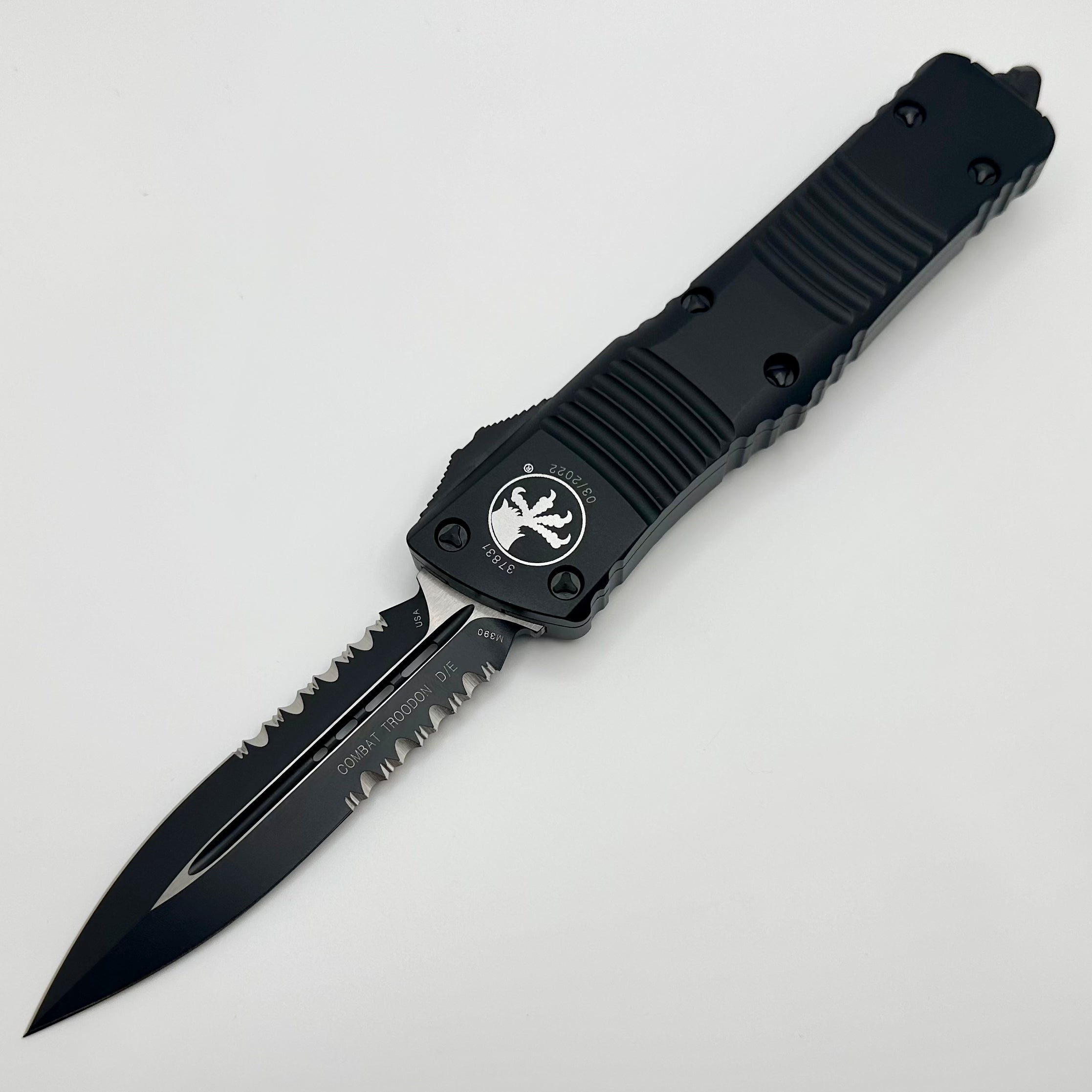 Microtech Combat Troodon D/E Partial Serrated Black Tactical Knife - Premium Pre-Owned Edition