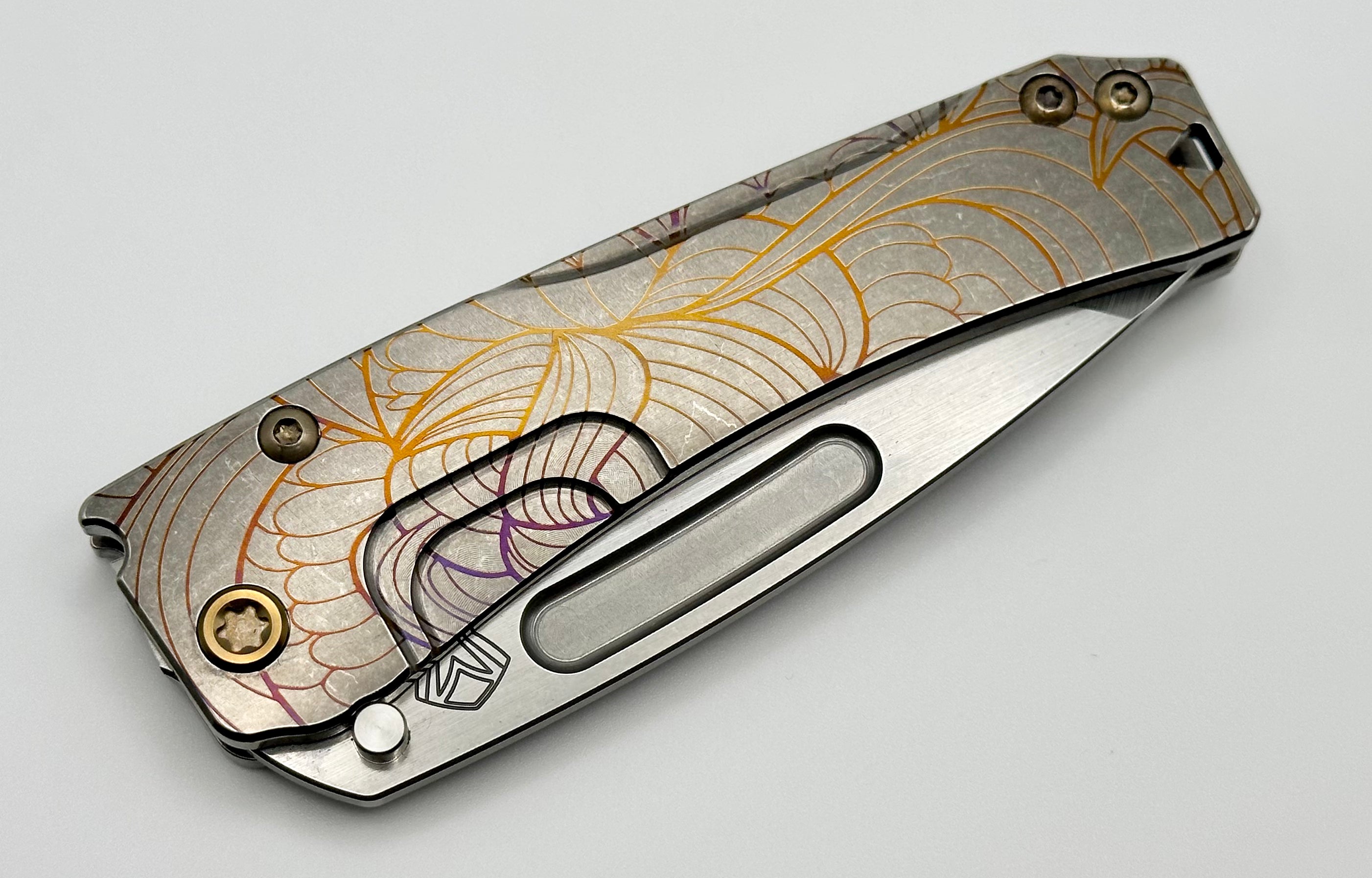 Medford Slim Midi Tanto EDC Knife - Premium S45VN Blade & Art Nouveau Bronze Handles