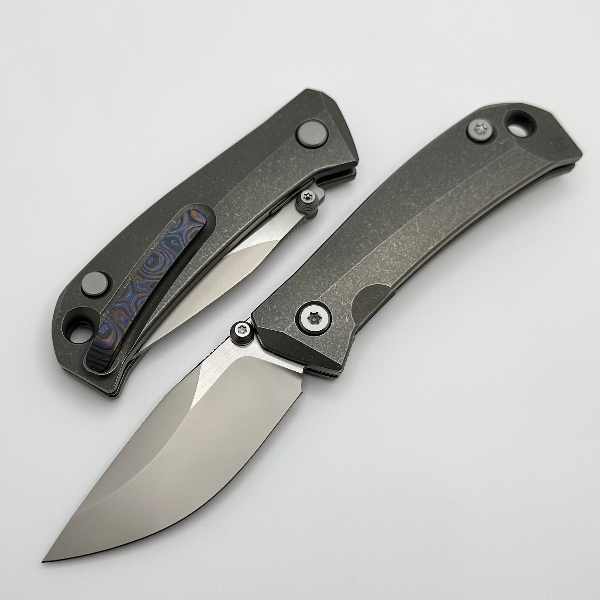 Premium Custom Knife Factory Brat - M398 Blade & Titanium/ZircuTi Design