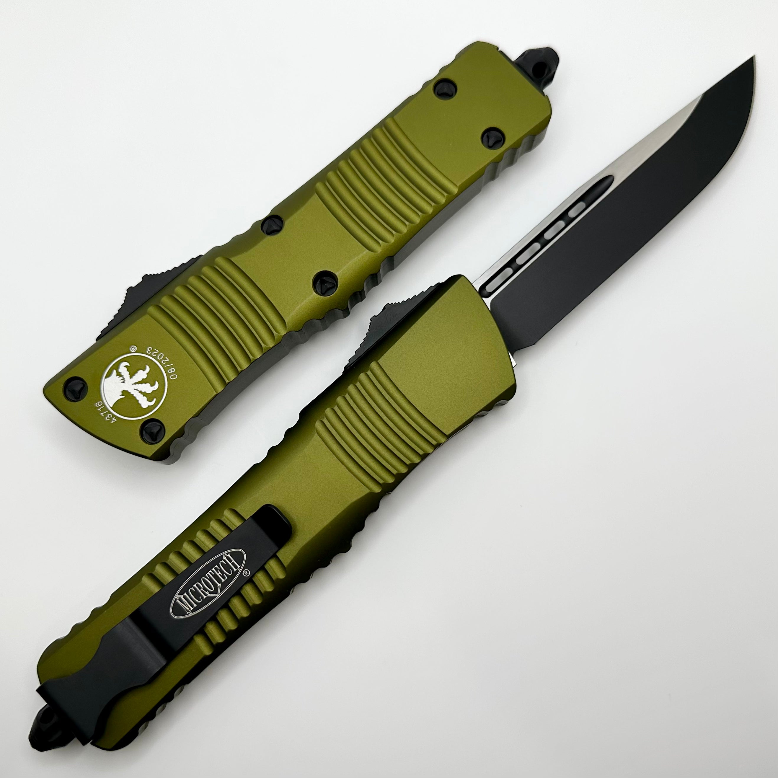 Premium Microtech Combat Troodon OTF Knife - Black & OD Green