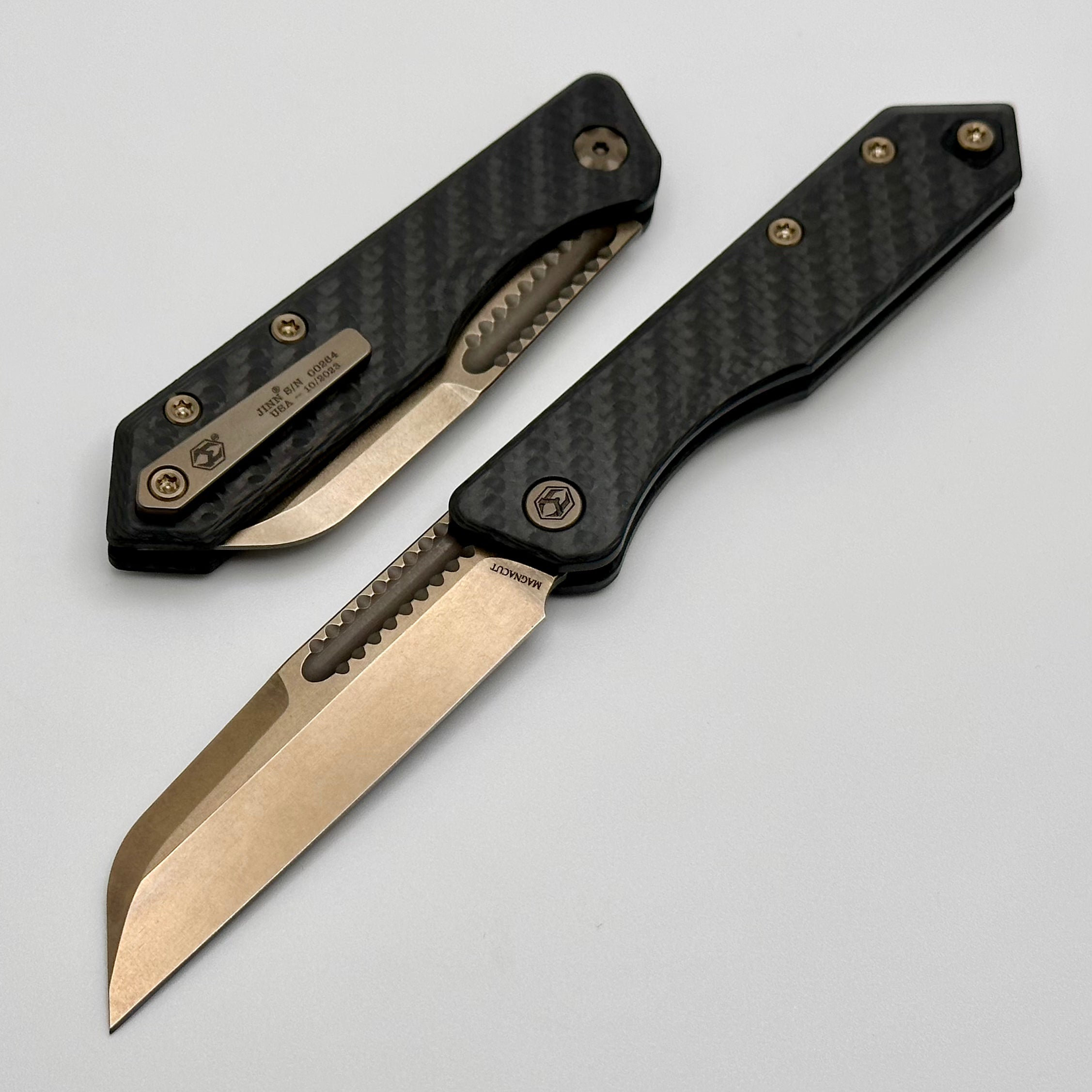 Heretic Knives Jinn Premium Carbon Fiber & Bronze Slip Joint Knife