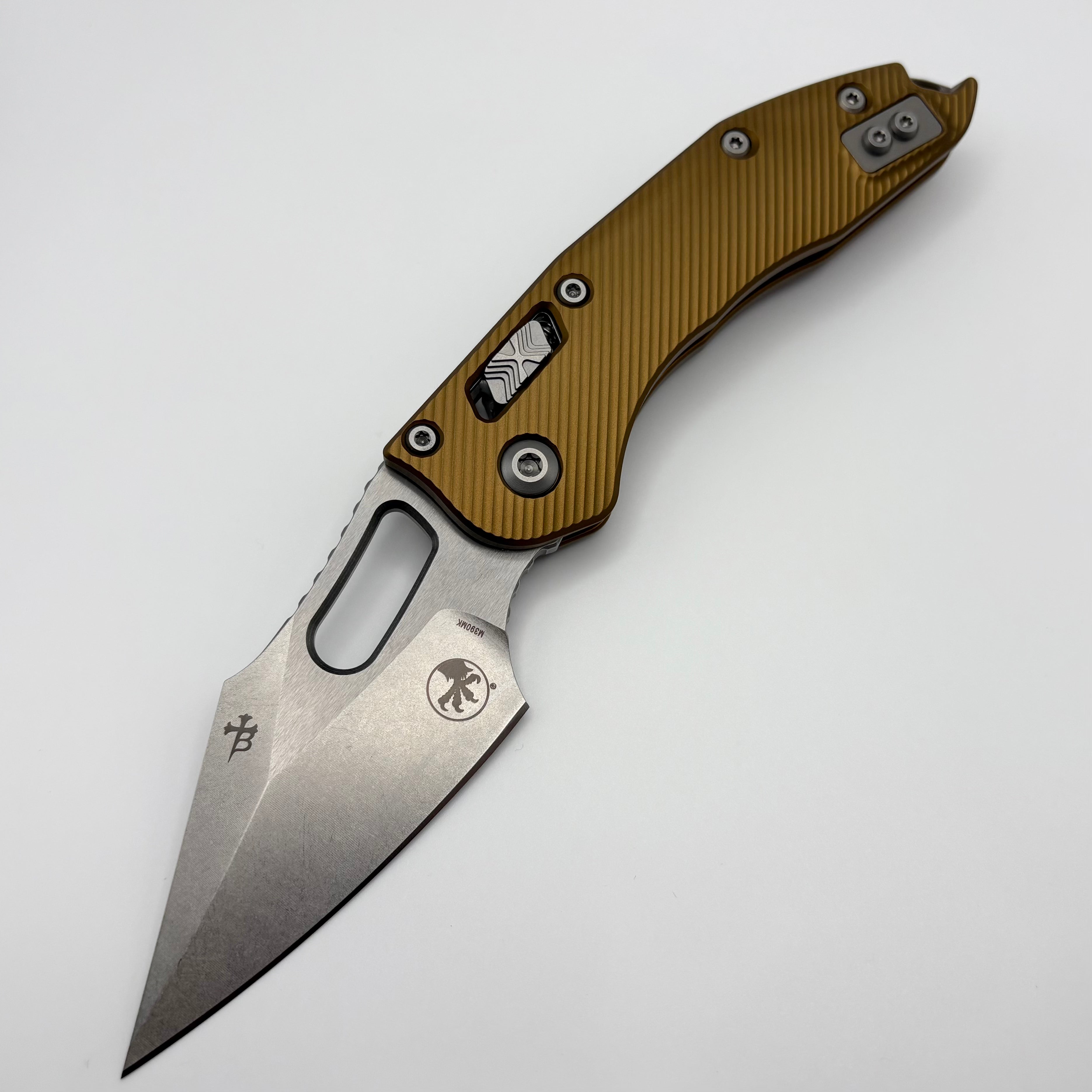 Premium Pre-Owned Microtech Stitch RAM LOK Knife - Fluted Tan Aluminum & M390MK Blade