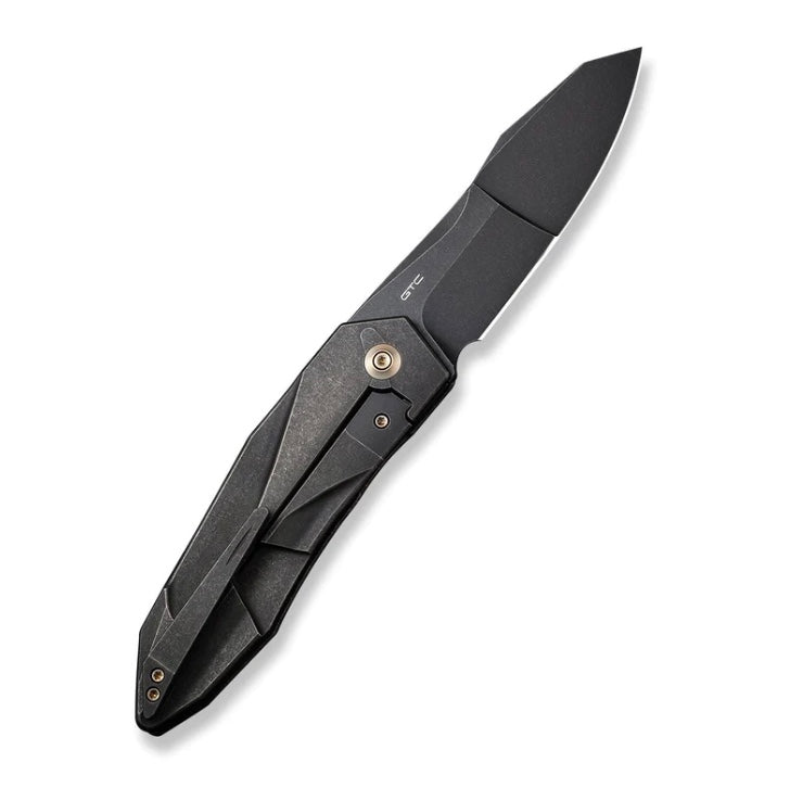 WE Knife Solid Flipper - Premium Black Integral Titanium Handle with CPM 20CV Blade