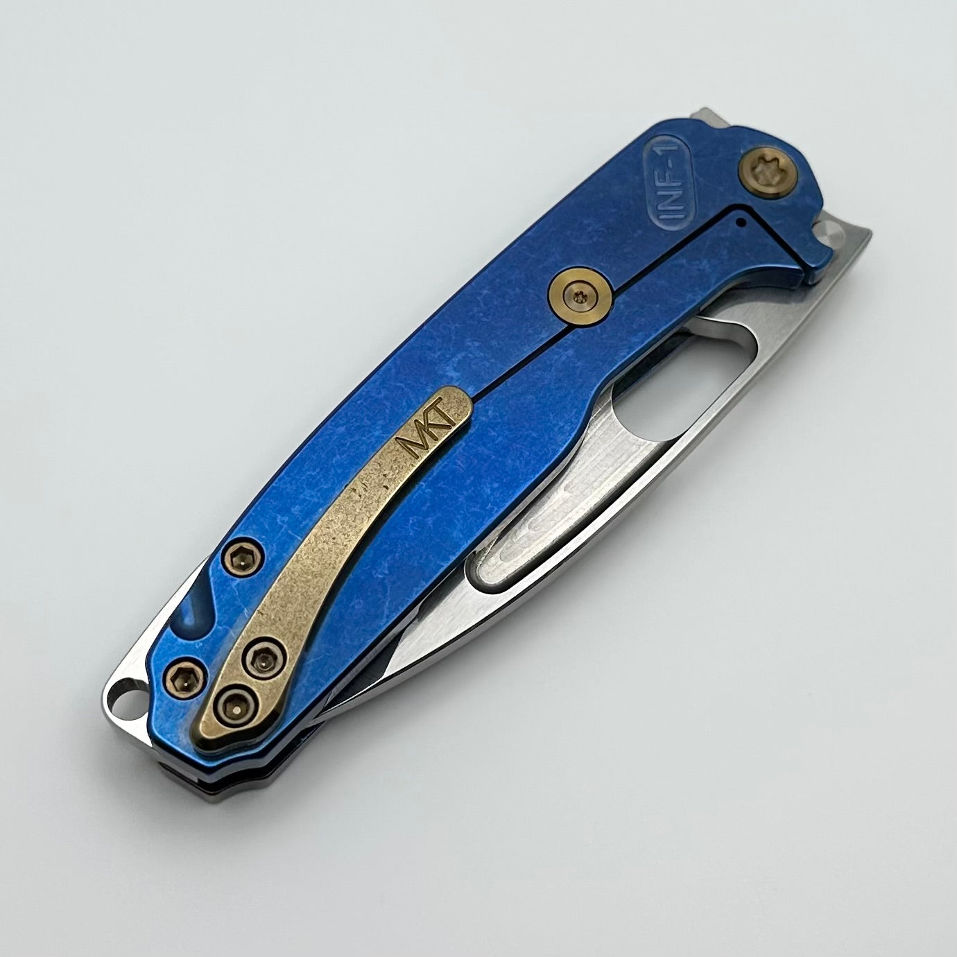 Medford Knife Infraction Tumbled S45 - Premium Everyday Carry with Acid Etch & Flamed Blue Handles